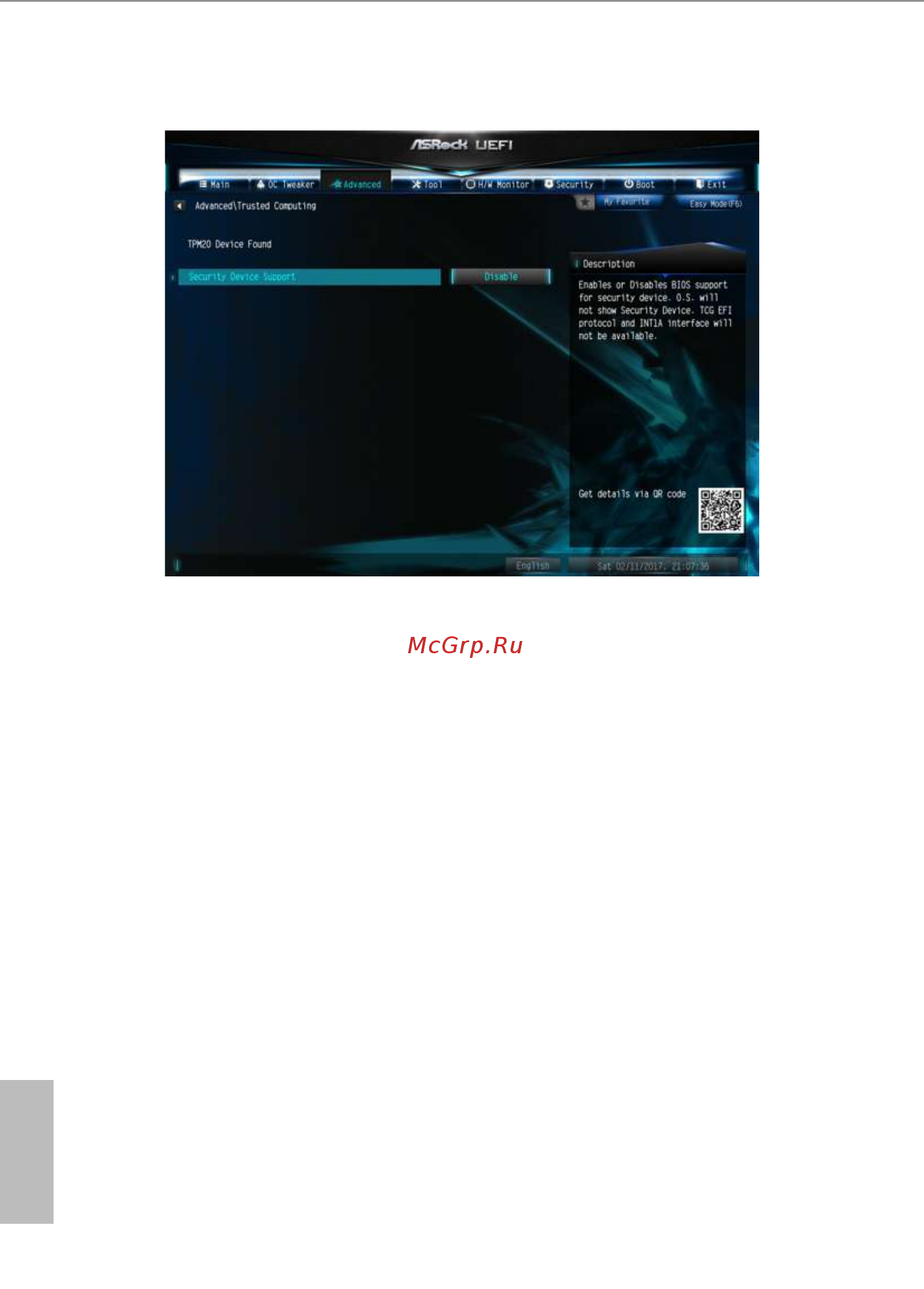 ASRock H270M-ITX/ac [70/81] Trusted computing