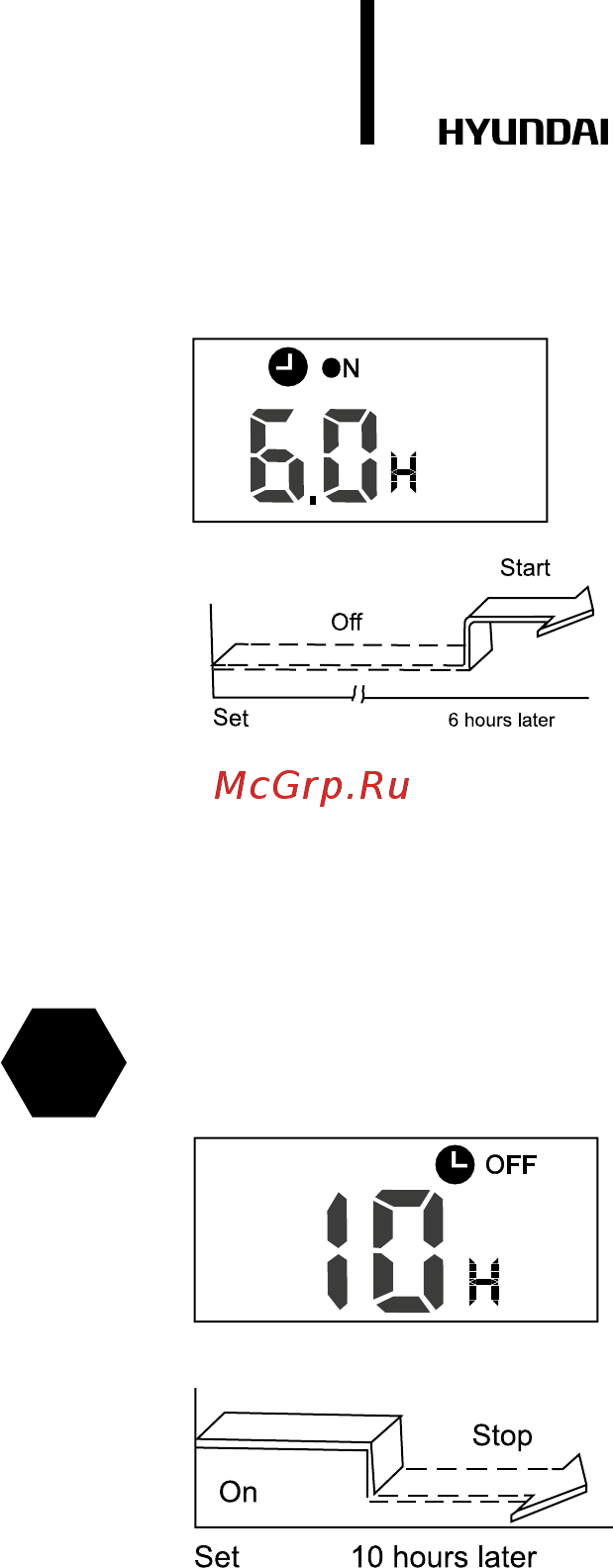 Hyundai H-AR7-12H-UI136 [14/68] Example of timer setting