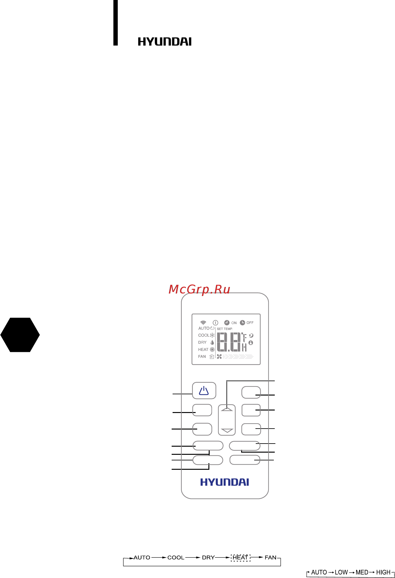 Hyundai H-AR7-09H-UI135 [8/68] Remote control