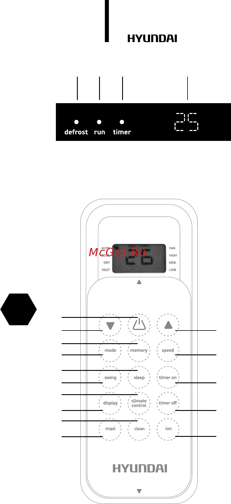 Hyundai H-AR1-07H-UI010 [10/52] Remote control