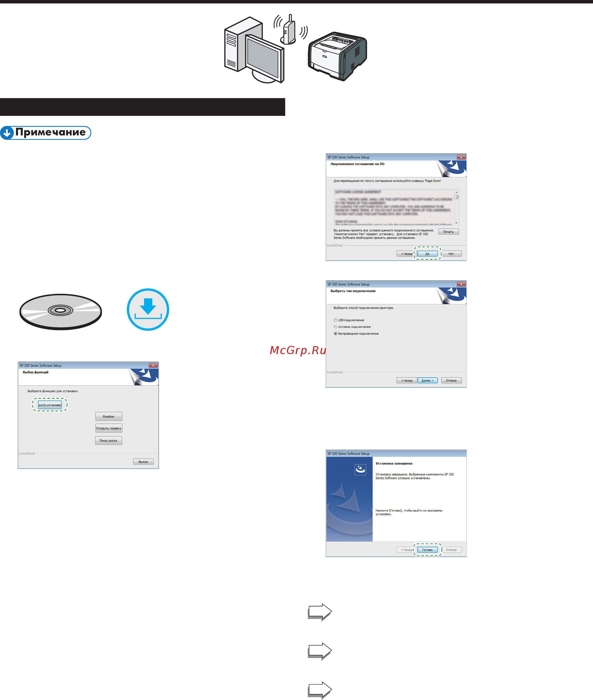 Ricoh SP 325DNw [7/13] Простая настройка с помощью cd rom