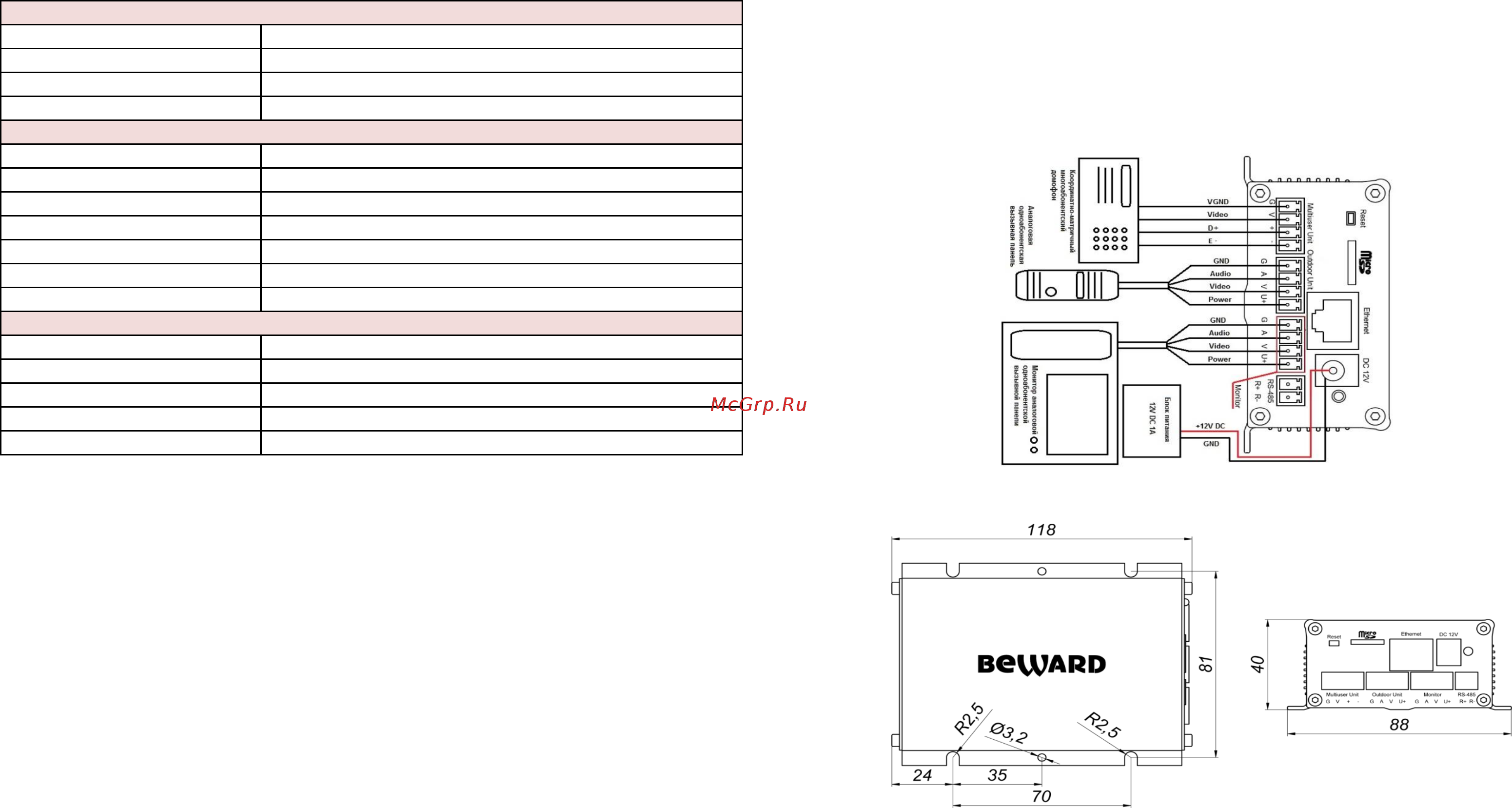 BEWARD DK103M [2/2] Назначение