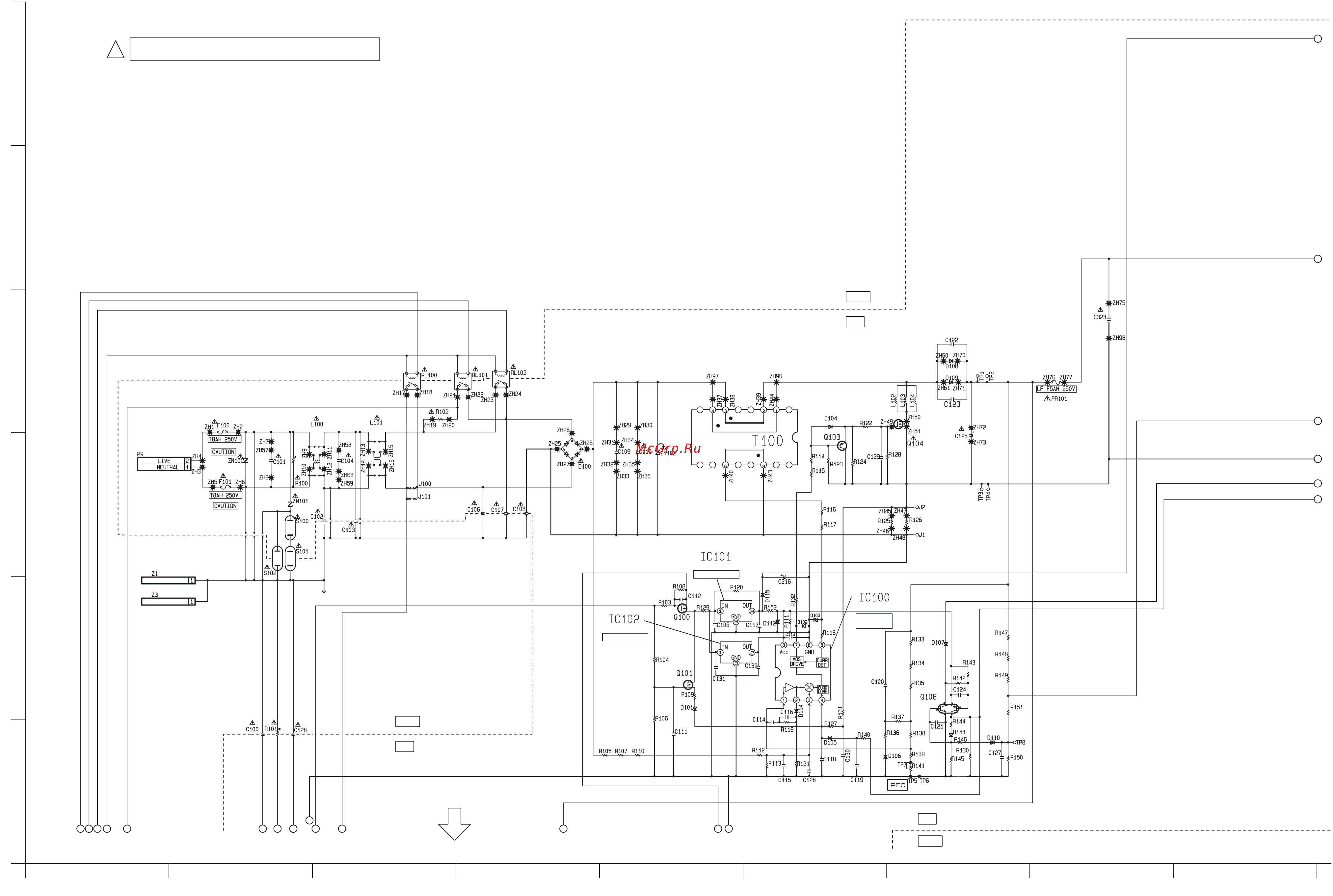 Panasonic TX-PR37C10 [6/46] P board 1 4 schematic diagram