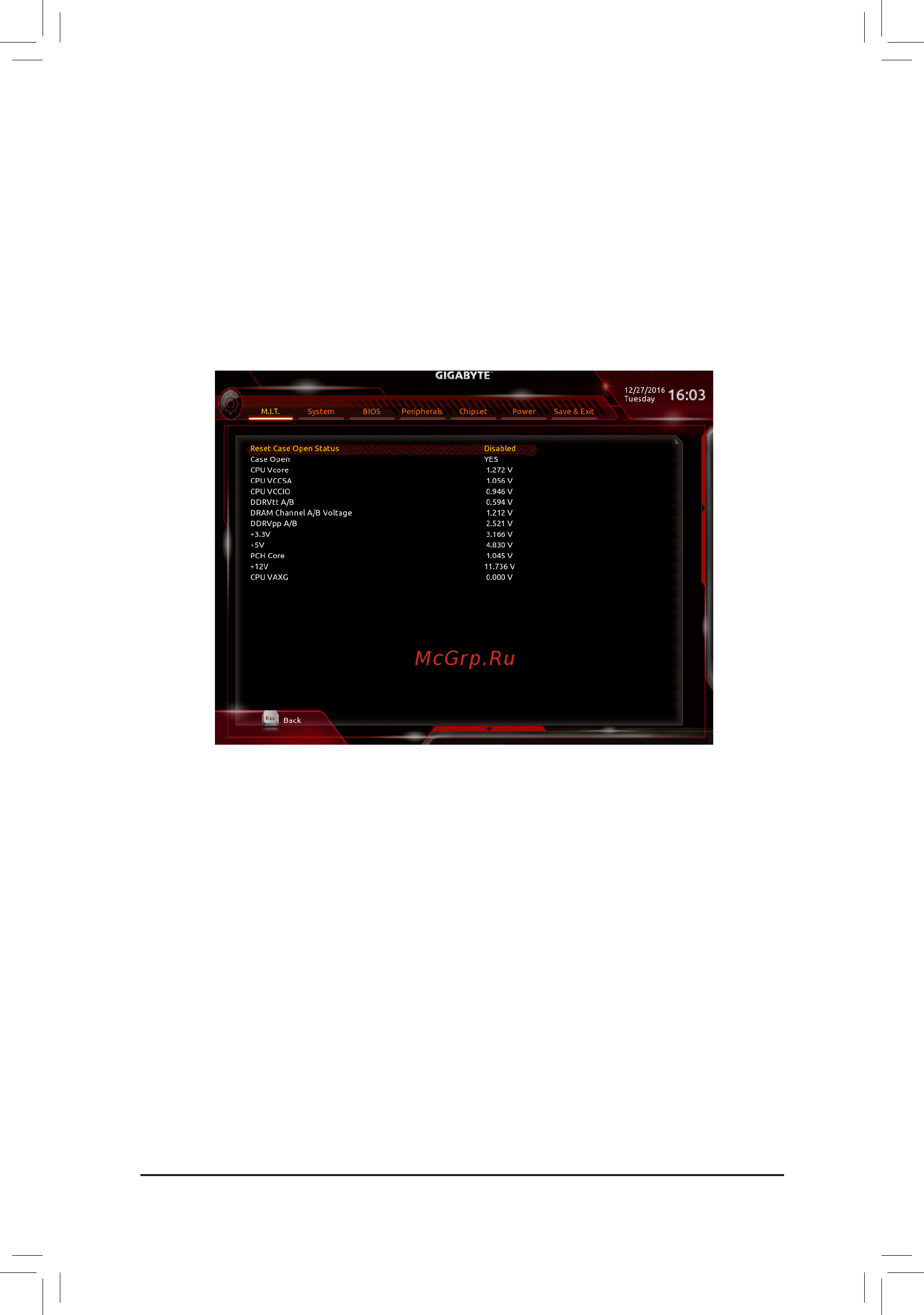 Gigabyte GA-Z270X-Gaming 7 [52/136] Cpu vcore cpu vccsa cpu vccio ddrvtt a b dram channel a b voltage ddrvpp