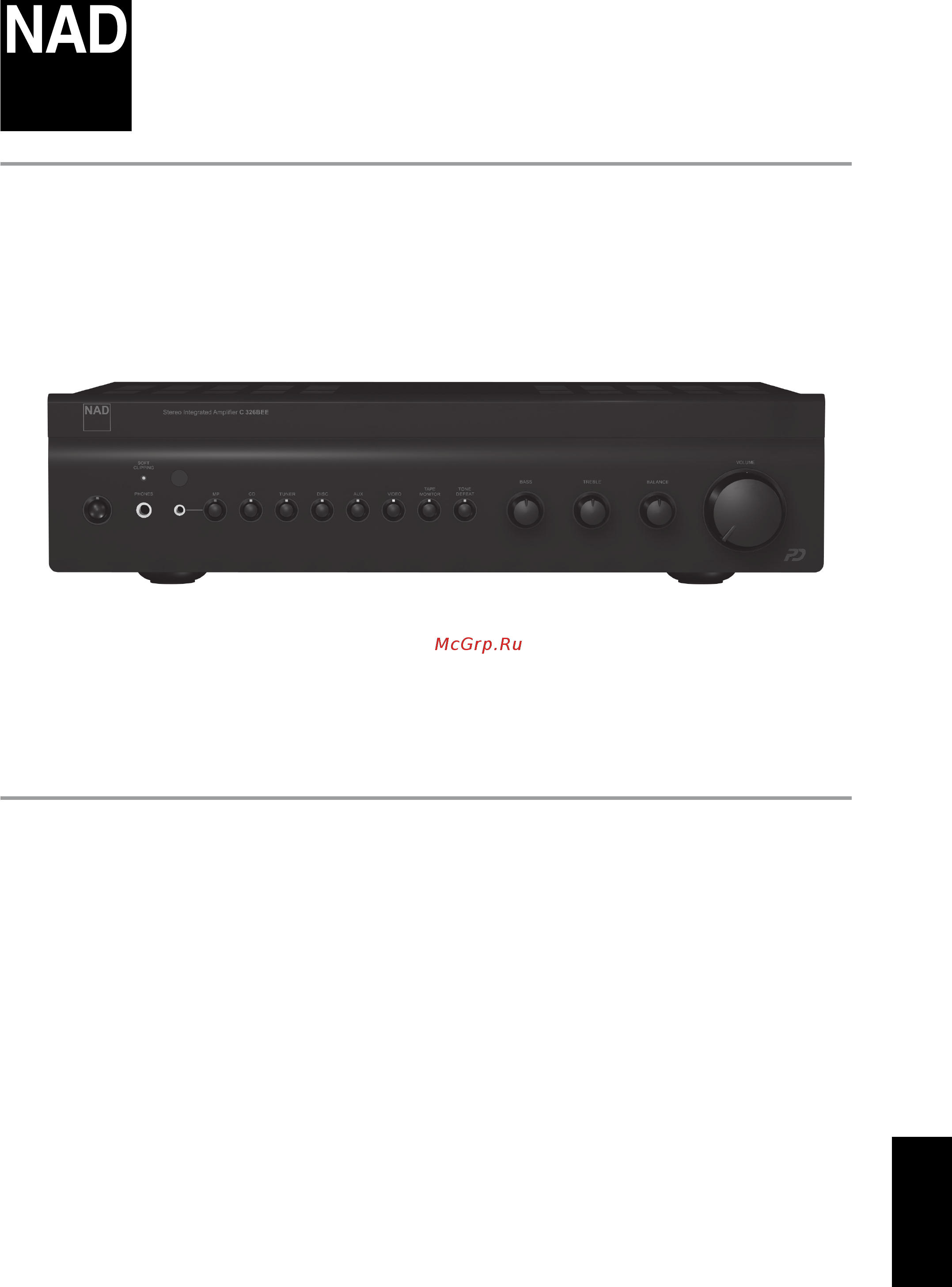 NAD C 326BEE Инструкция по эксплуатации онлайн
