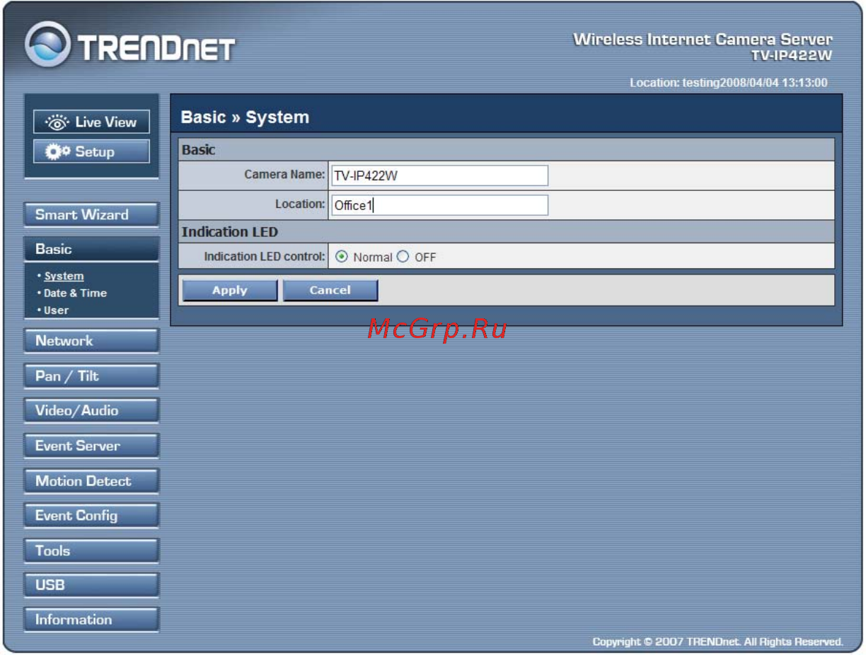 Trendnet TV-IP422W [30/111] System