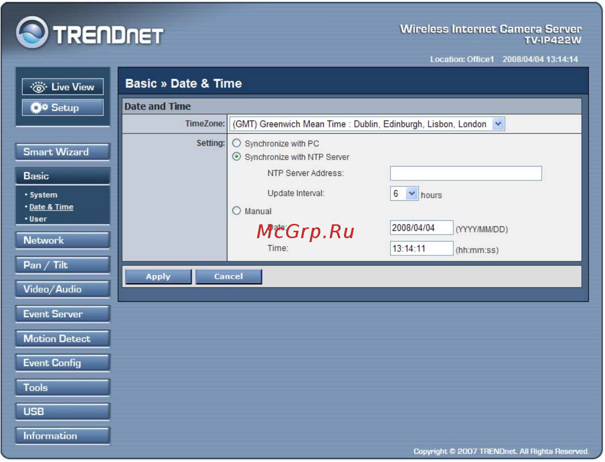 Trendnet TV-IP422W [31/111] Date time