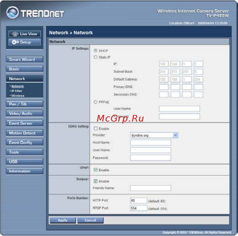 Trendnet TV-IP422W [35/111] Network