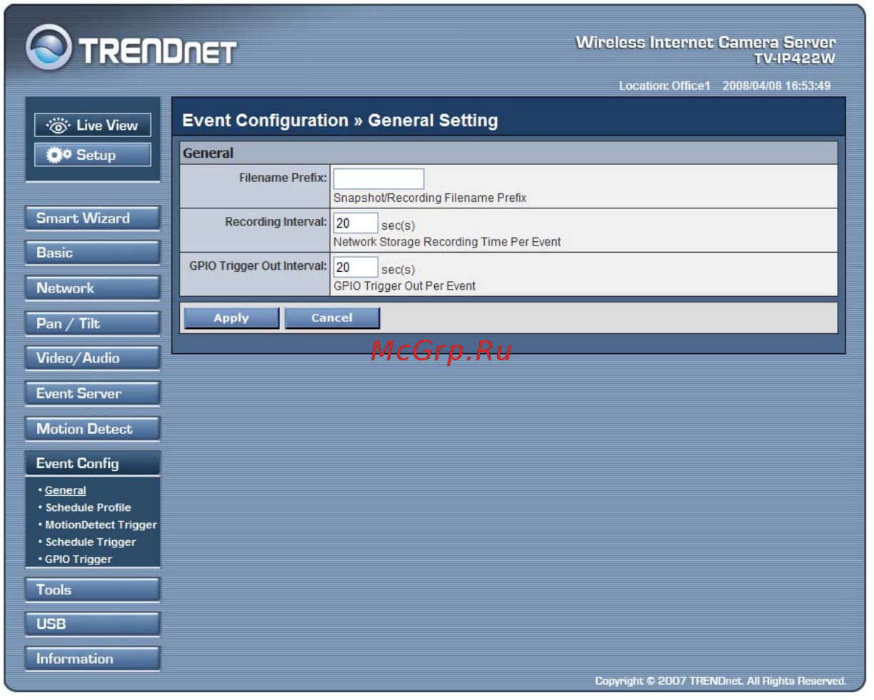Trendnet TV-IP422W [53/111] General setting