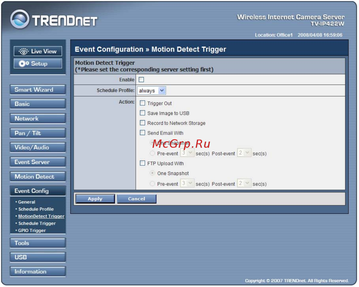 Trendnet TV-IP422W [56/111] Schedule trigger