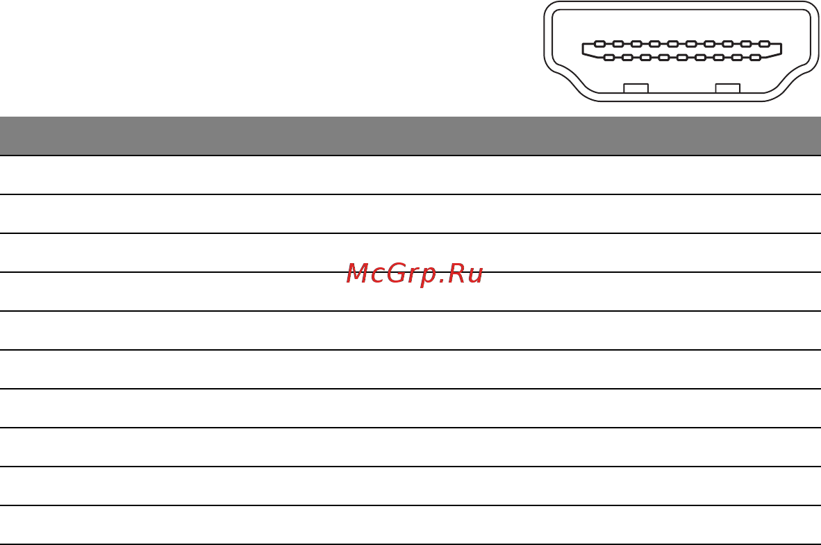 Acer BX340CKBMIJPHZX [16/26] Connector pin assignment