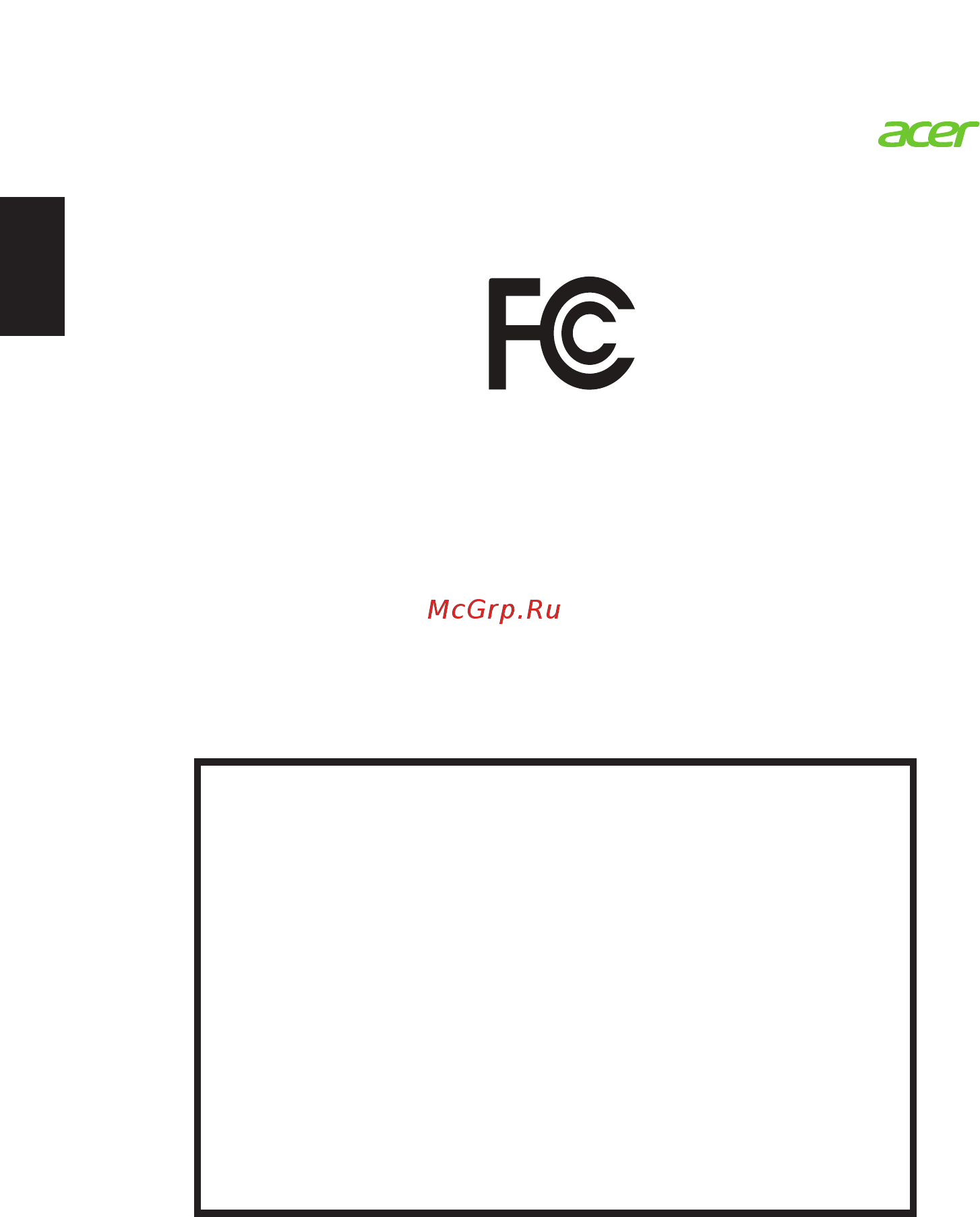 Acer H277HUsmipuz [10/27] Federal communications commission declaration of conformity