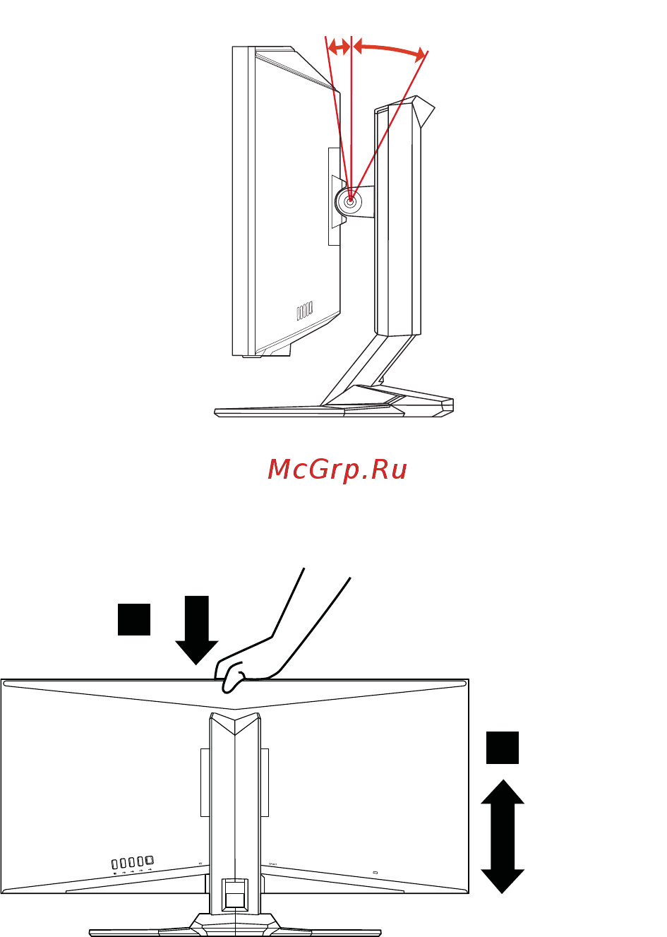 Acer Predator Z35P [13/36] Регулировка положения экрана