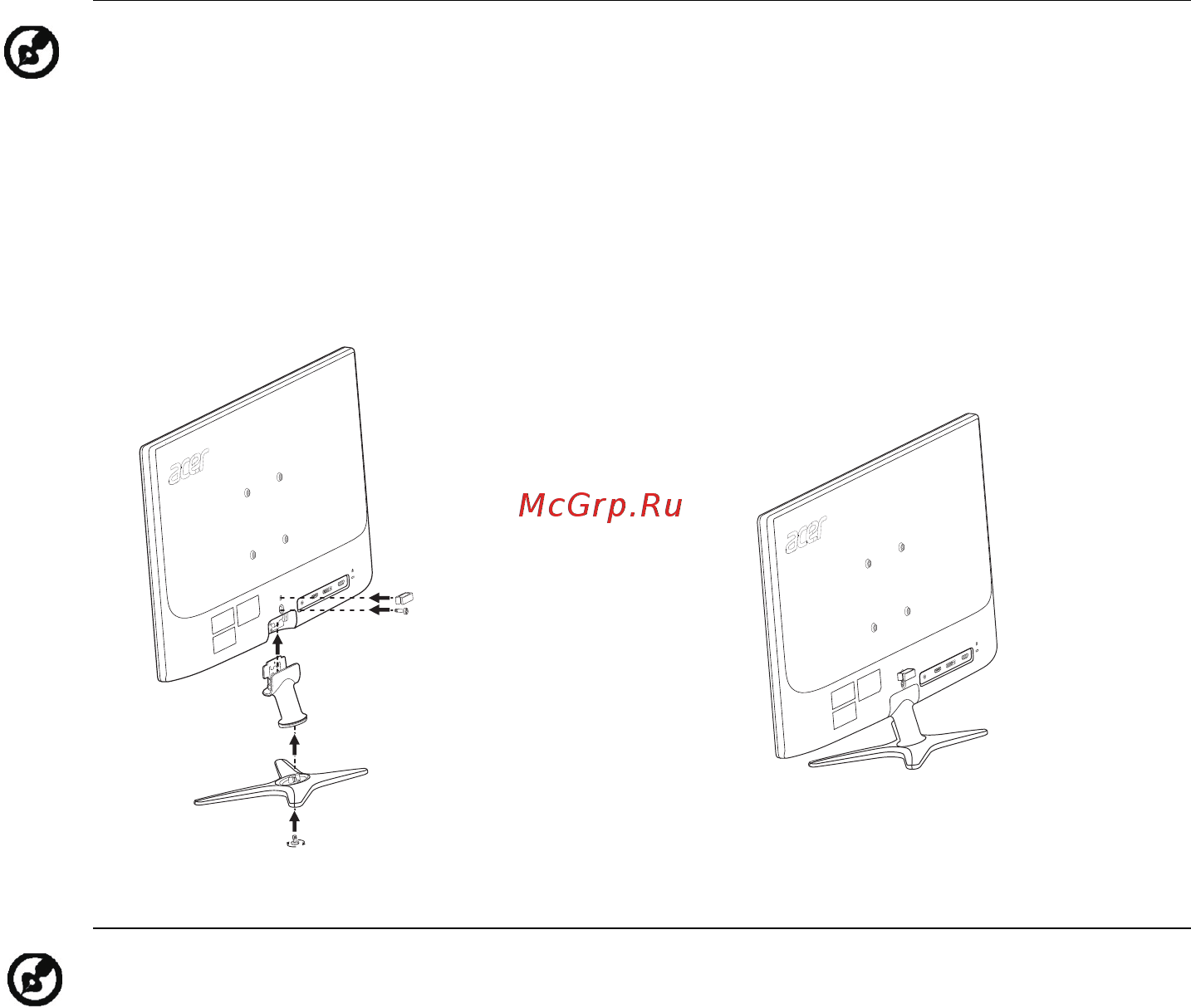 Acer XF270H UM.HX0EE.A05 [12/34] Установка снятие подставки