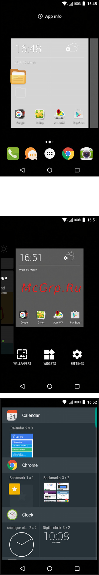 Acer Liquid Zest 4G [17/80] Добавление виджетов на начальный экран