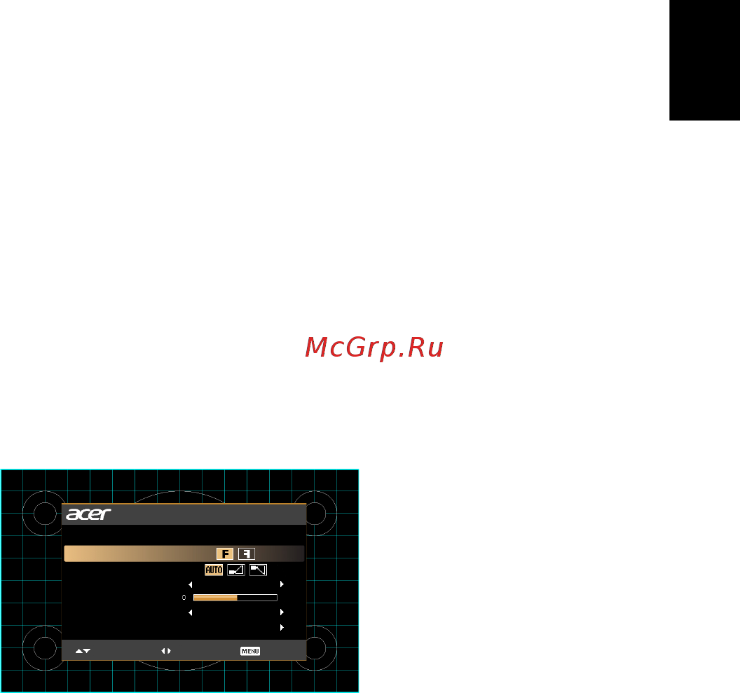 Acer P6600 MR.JMH11.001 Черный [33/71] Меню установки