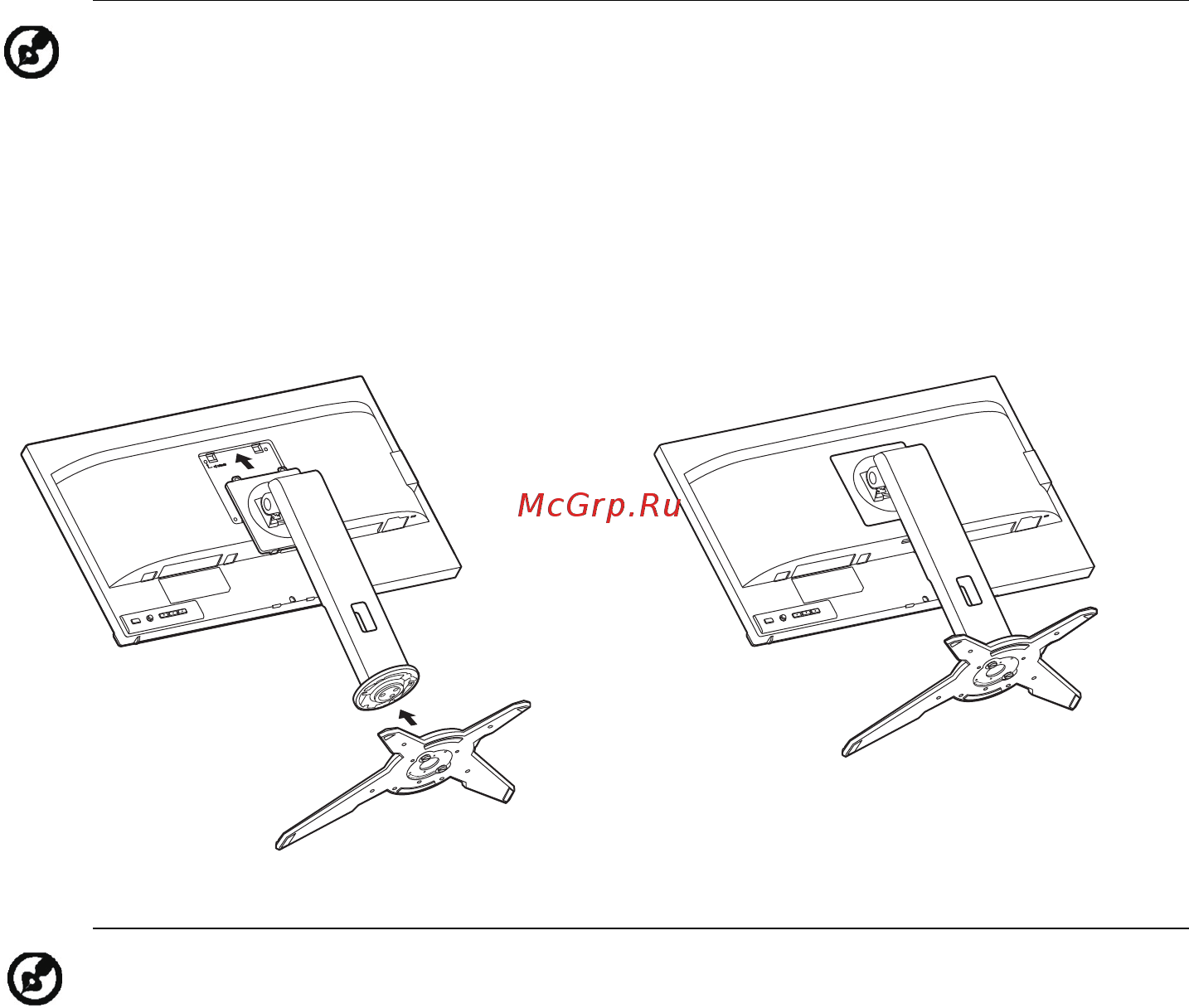 Acer Predator XB252Qbmiprz [12/36] Установка снятие подставки