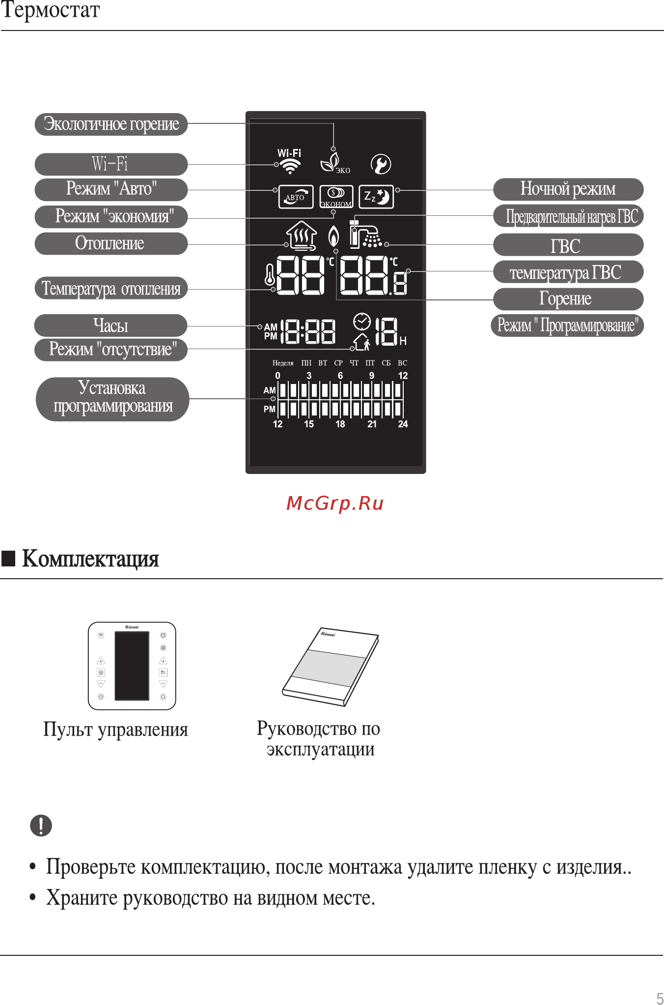 Rinnai WiFi WF-100B-RU (черный) [5/40] Термостат