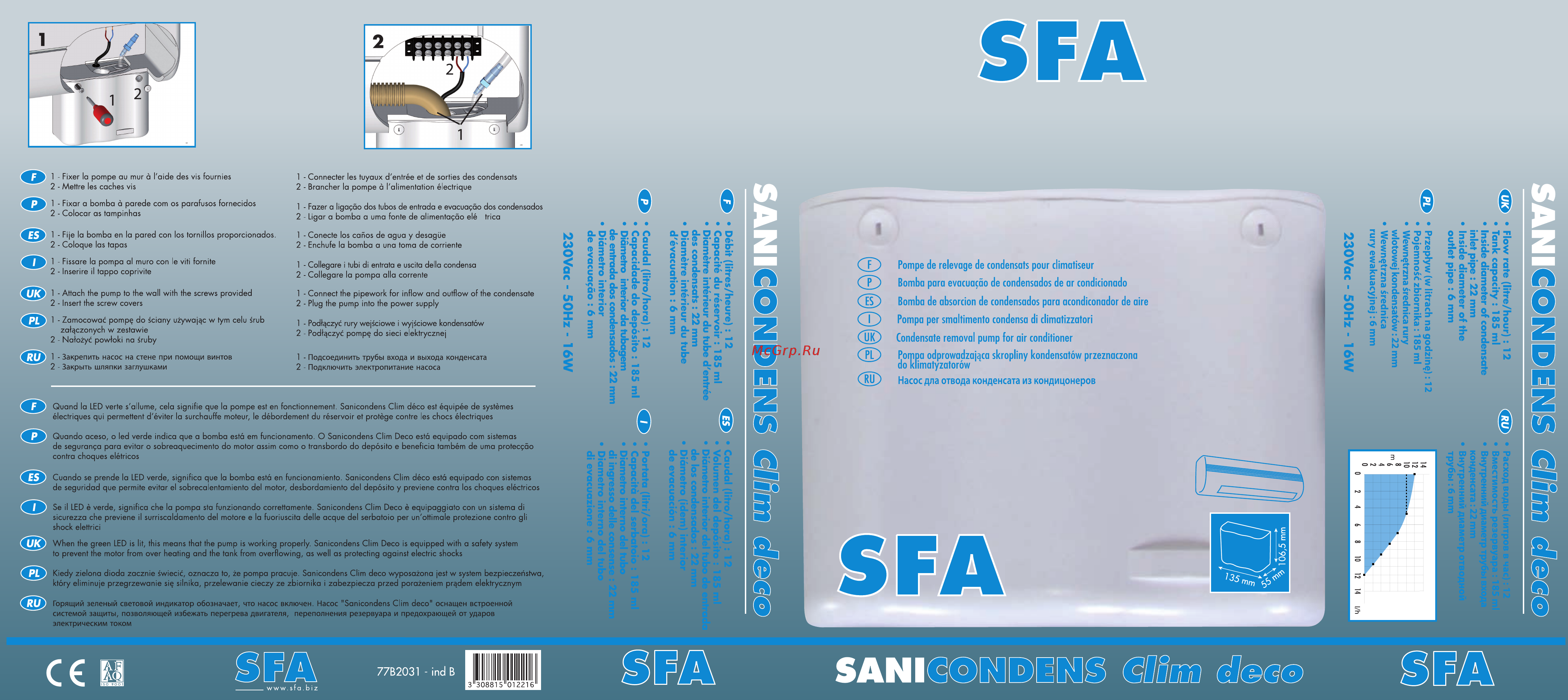 Sfa Sanicondens Clim Deco Инструкция по эксплуатации онлайн