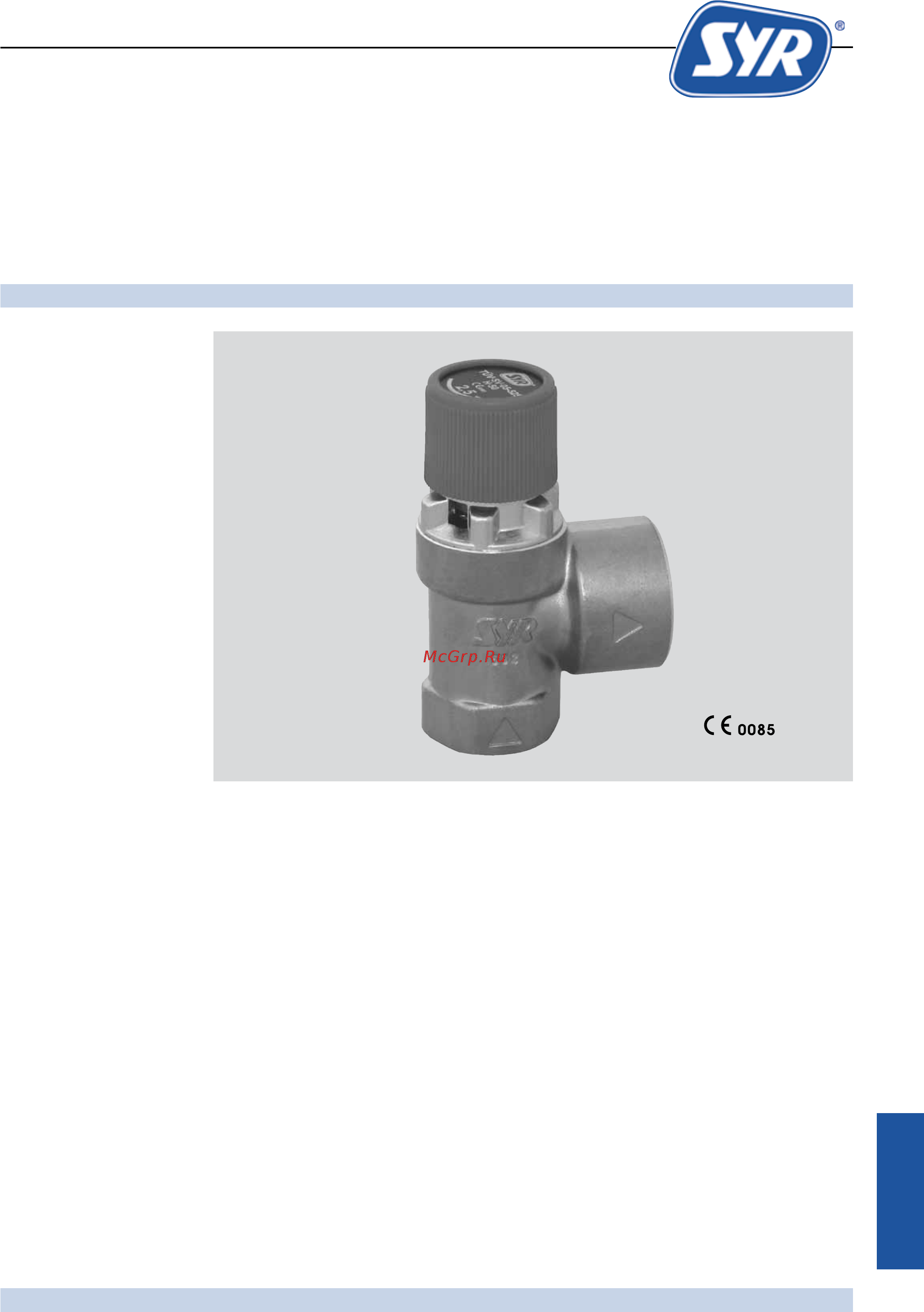 Syr Typ 1915 DN 20 (2,5 бар) Технические характеристики онлайн