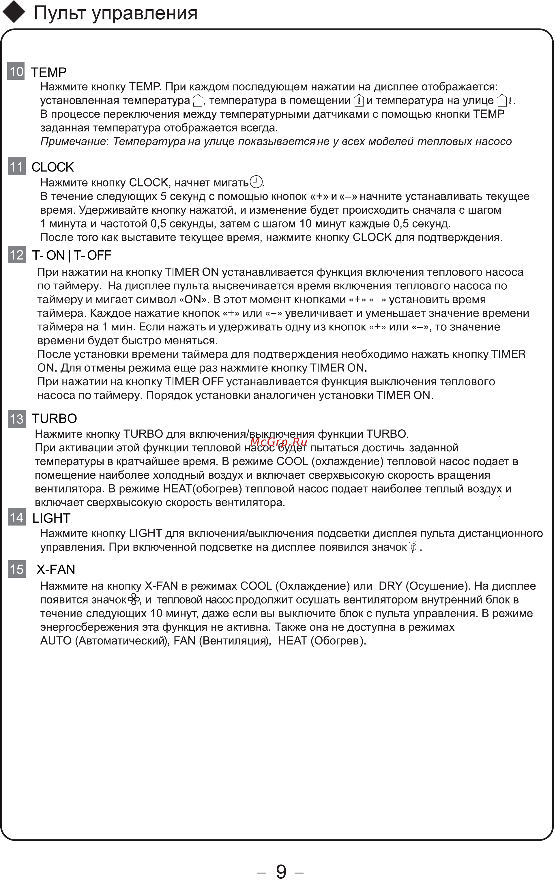Cooper&Hunter CH-S12FTXLA [11/28] Пульт управления