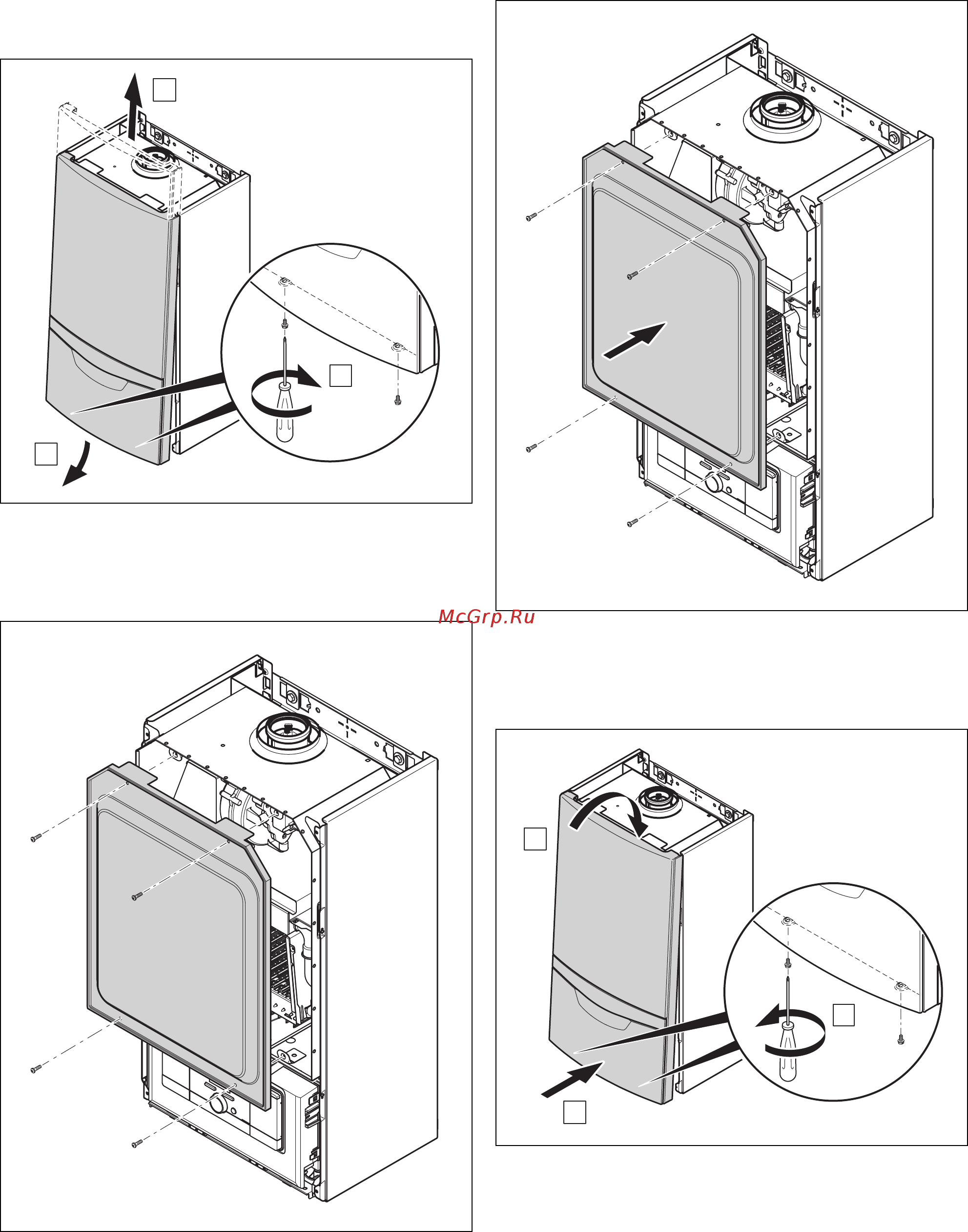 Vaillant TurboTEC plus VU 242/5-5 (H-RU/VE) [13/52] Демонтаж передней облицовки