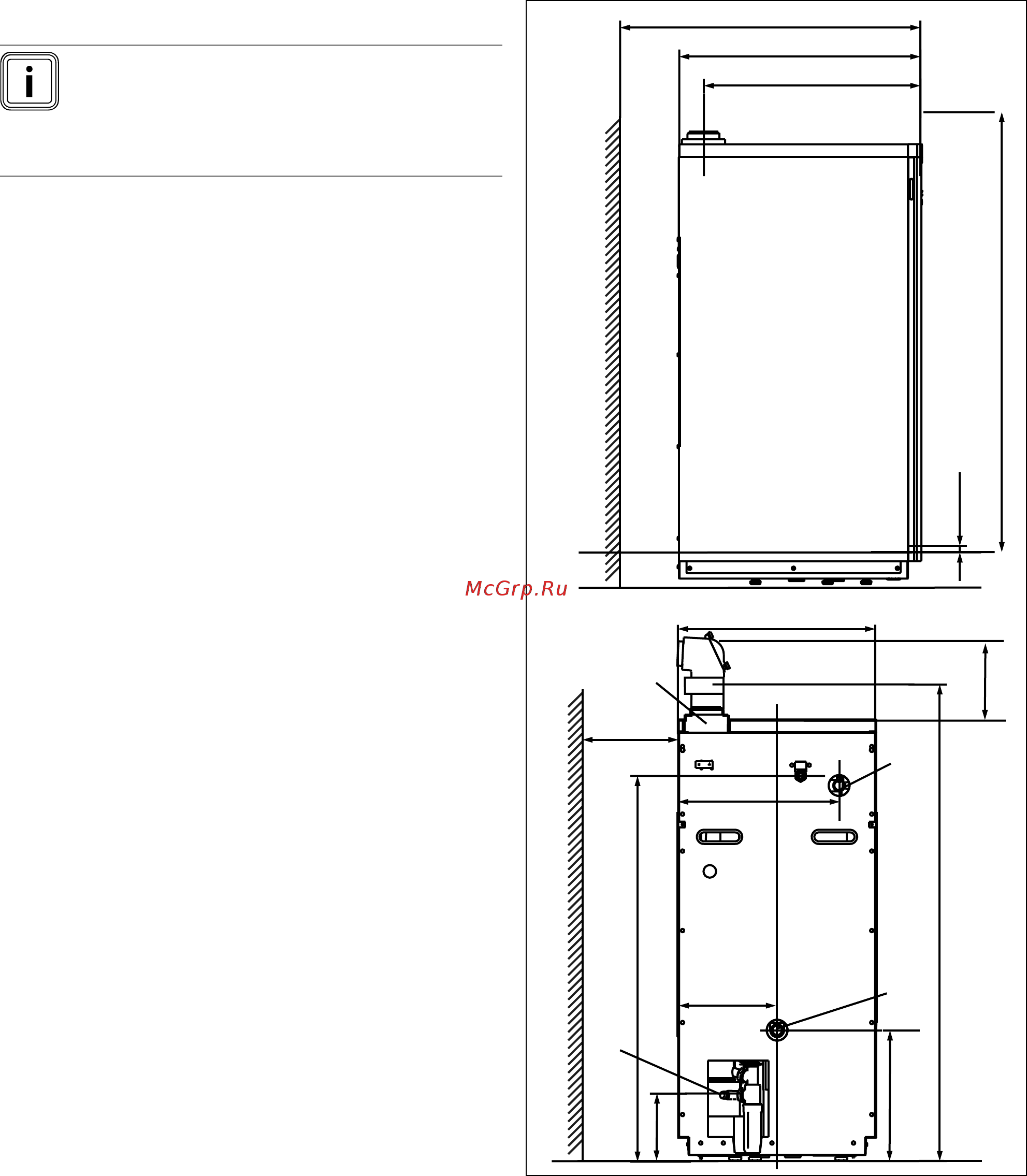 Vaillant ecoVIT PRO VKK 356/5 [10/44] Габариты изделия и присоединительные размеры