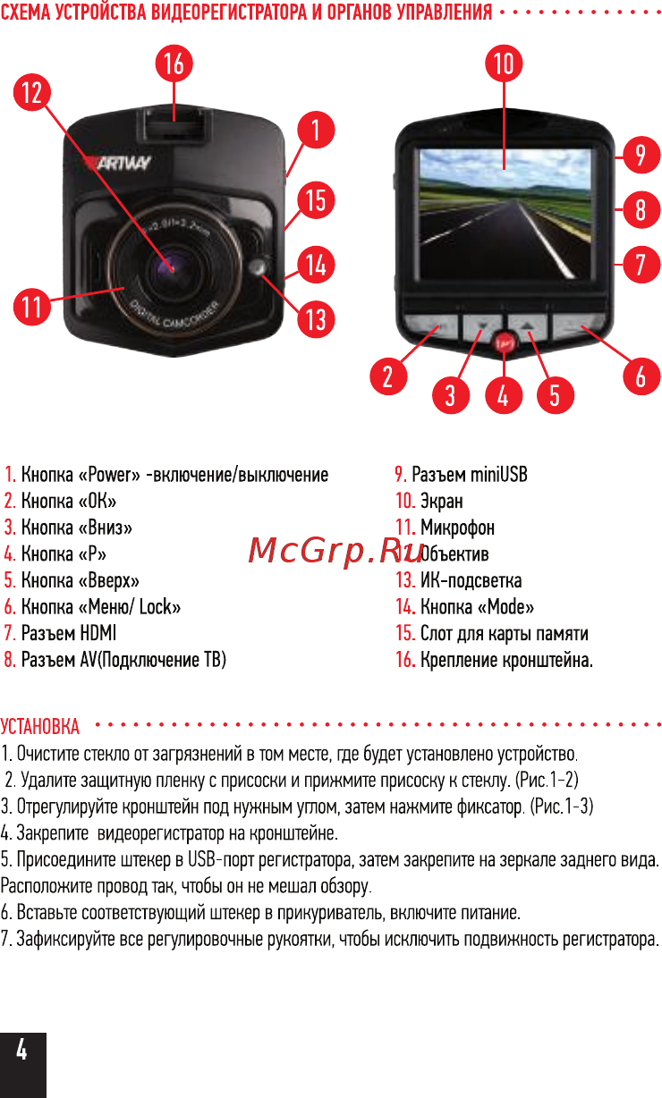 Artway AV-513 Инструкция по эксплуатации онлайн [6/16] 215948