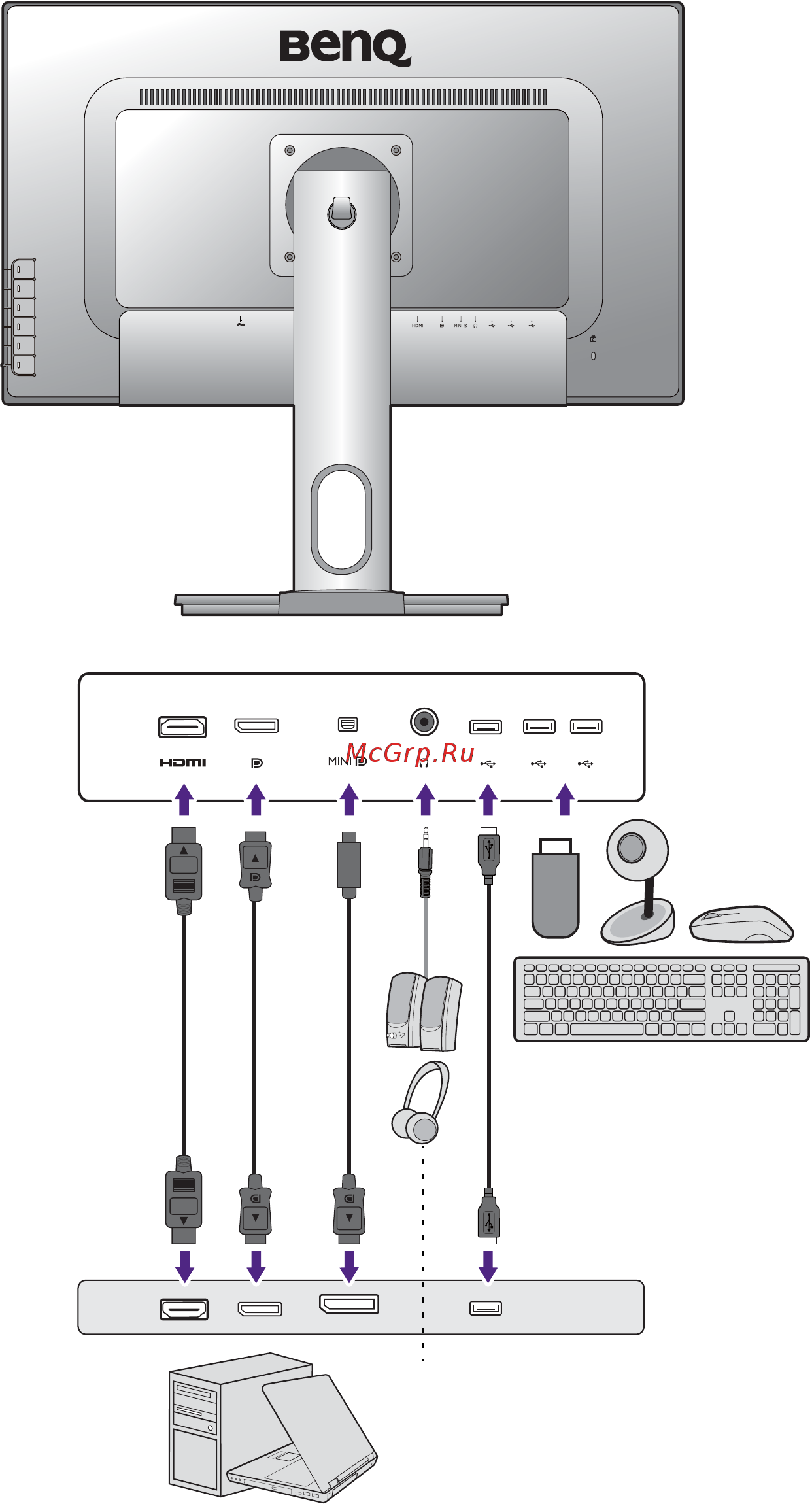 Benq pd2700q [8/45] Подключение