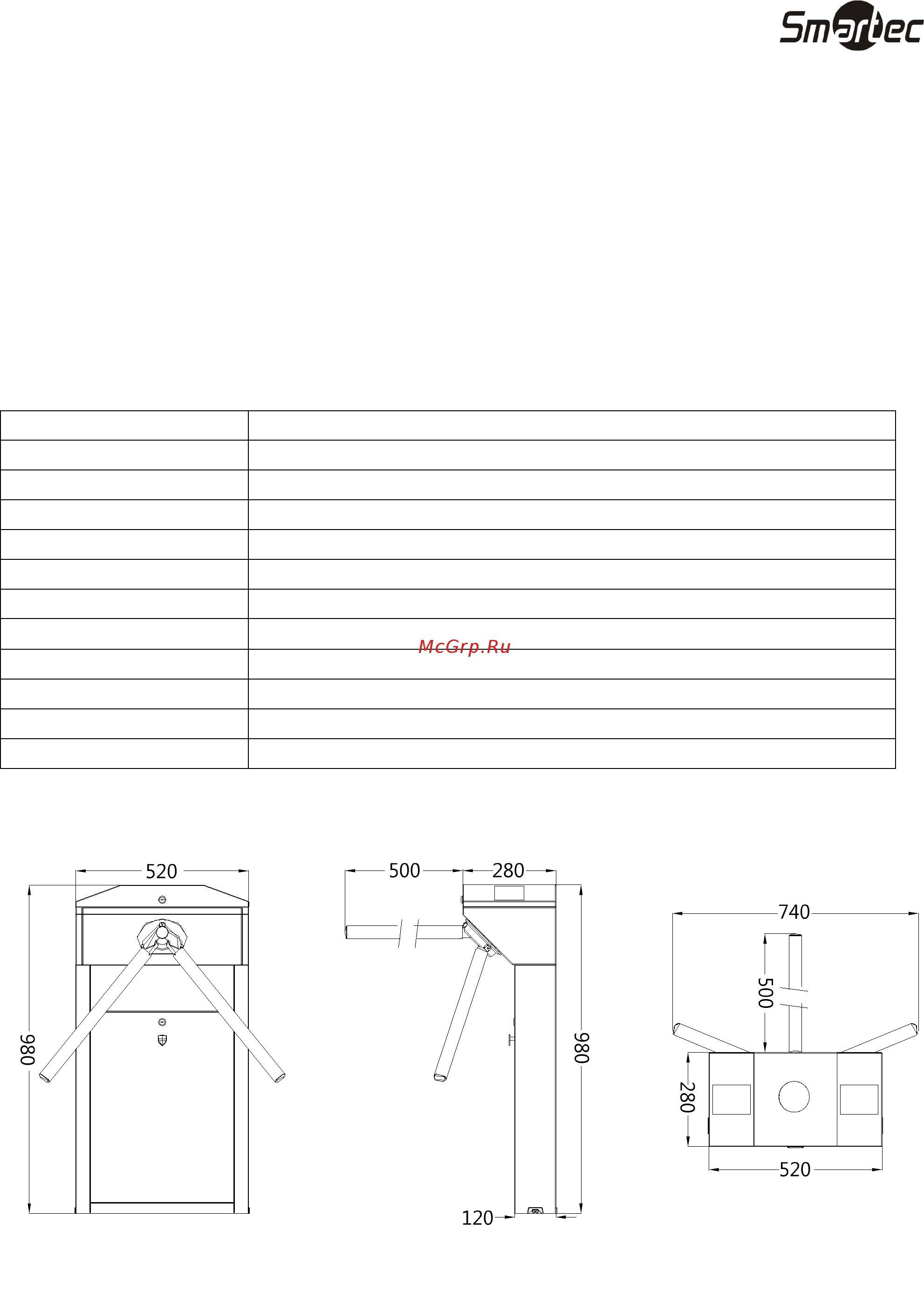 Smartec ST-TS101EM [3/16] Габаритные размеры