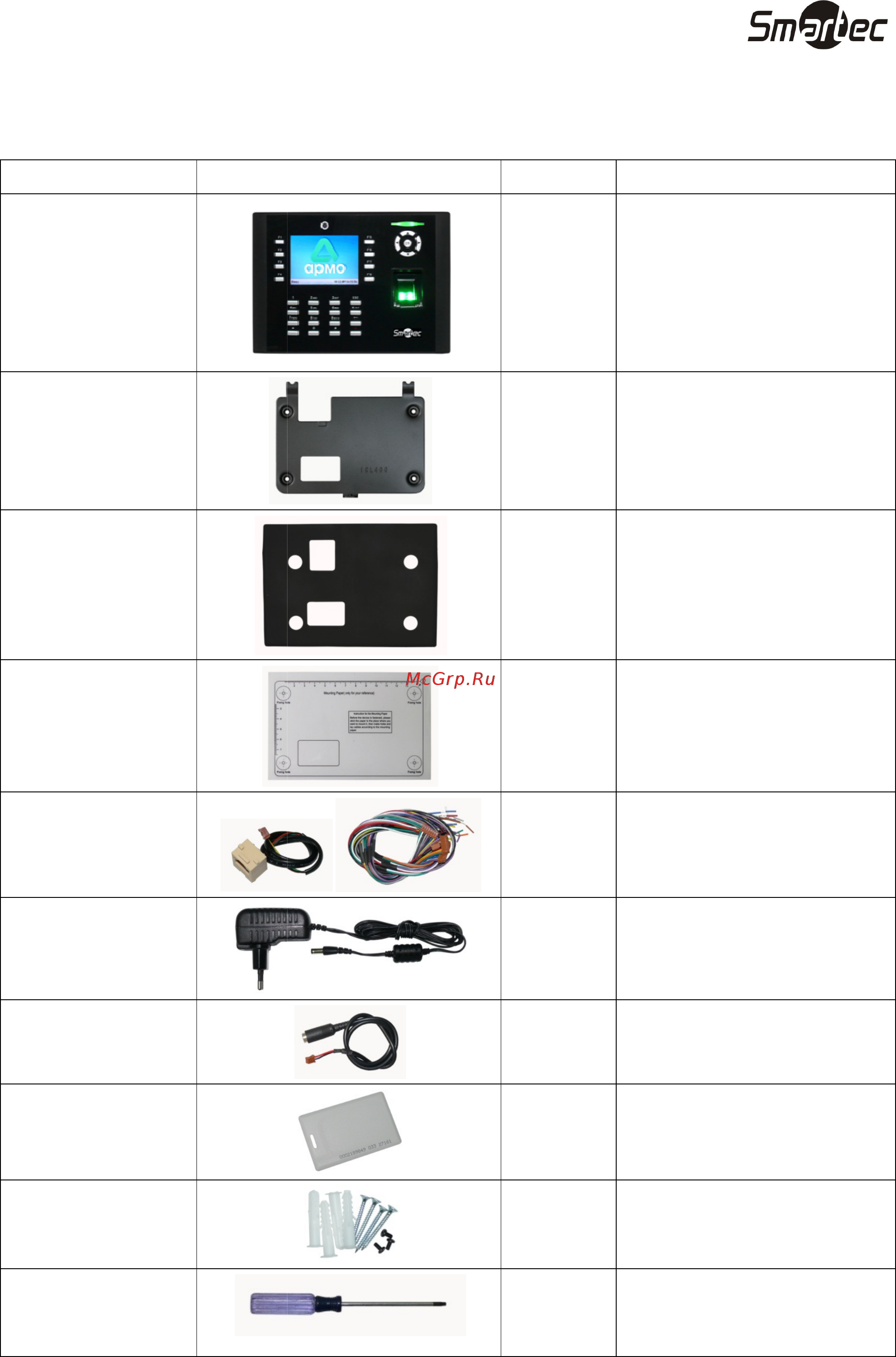 Smartec ST-FT680EM [16/17] Комплект поставки