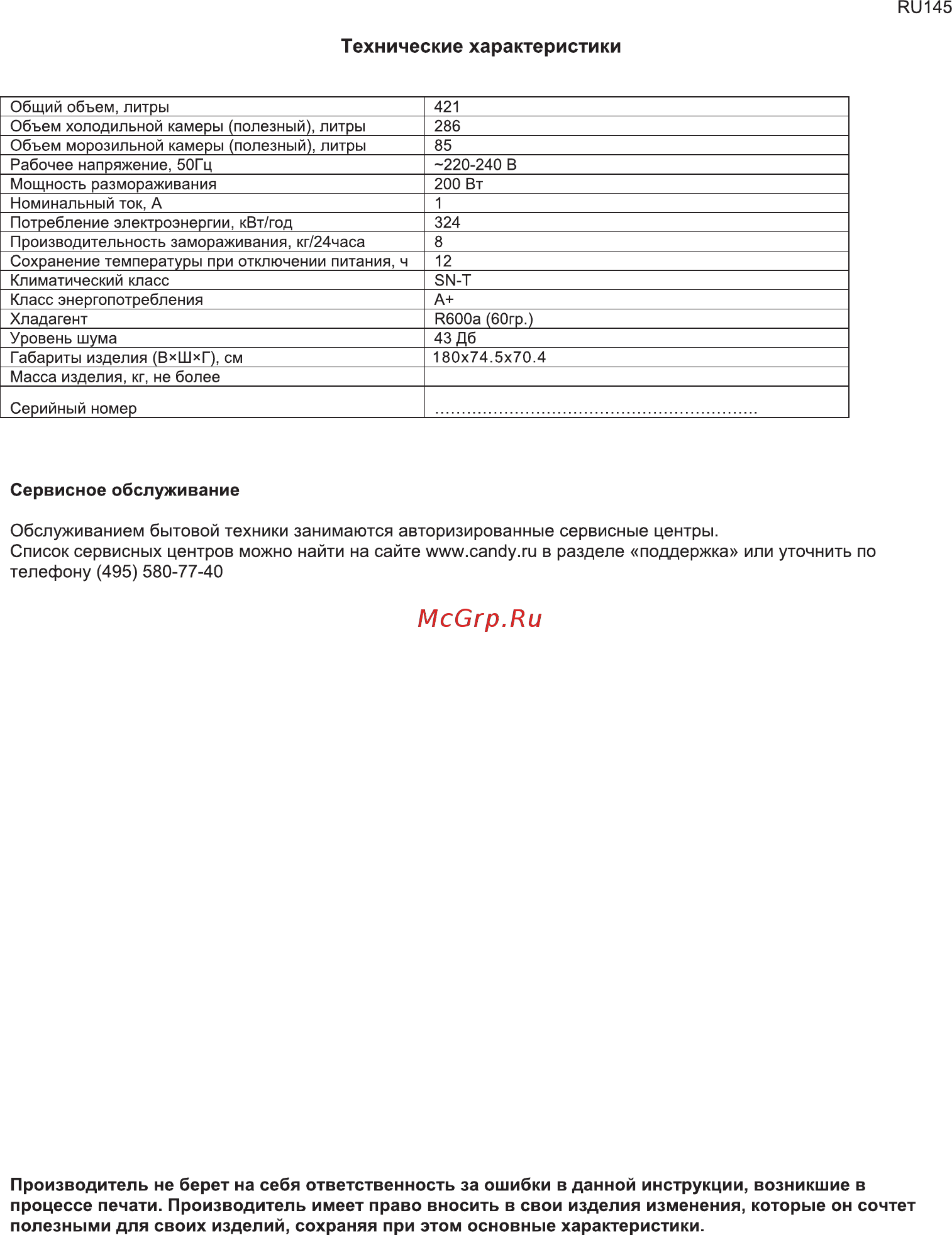Candy CCMN 7182IXS Инструкция по эксплуатации онлайн [22/23] 218605