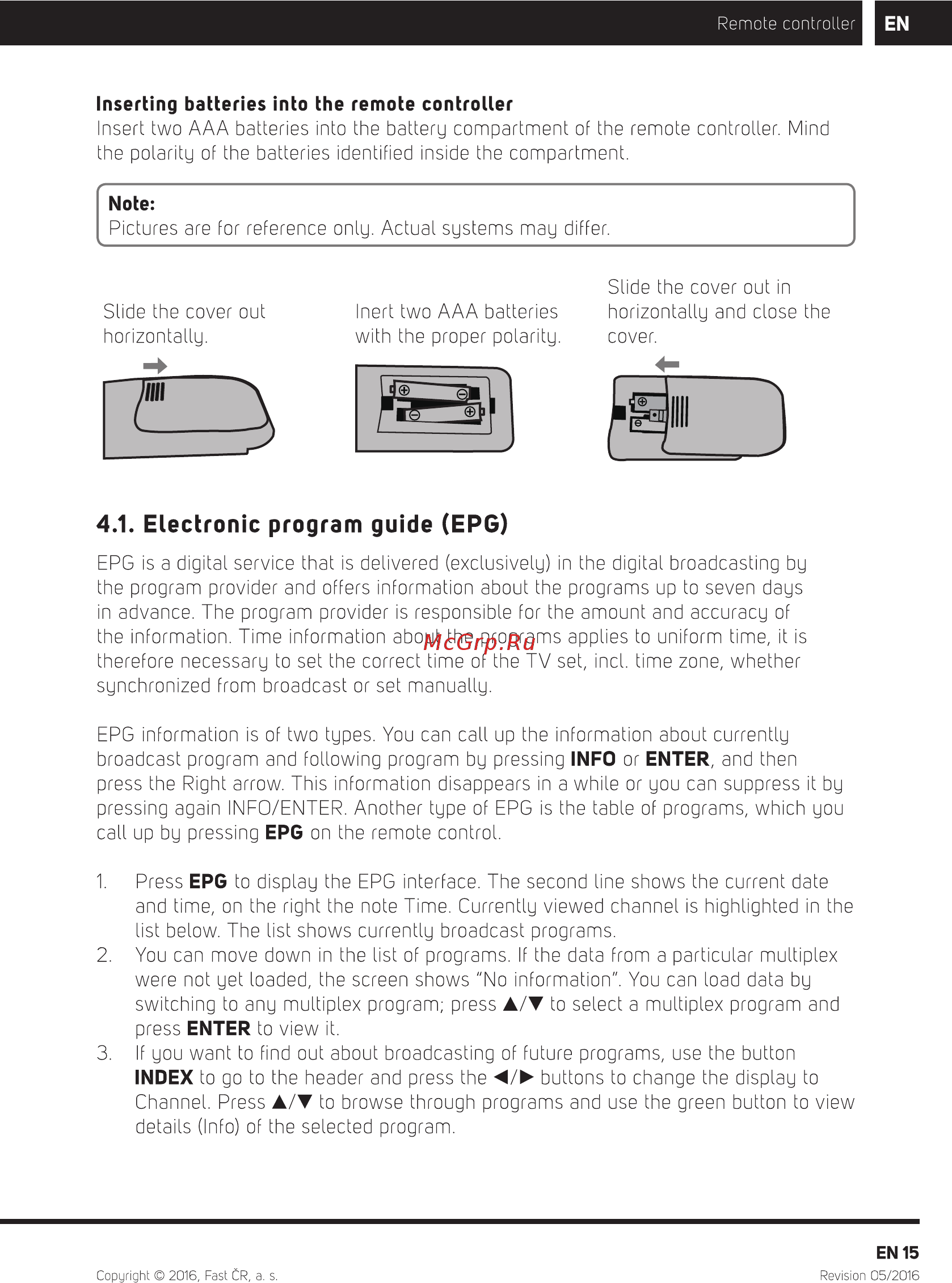 Sencor SLE 49F57TCS [16/40] Electronic program guide epg