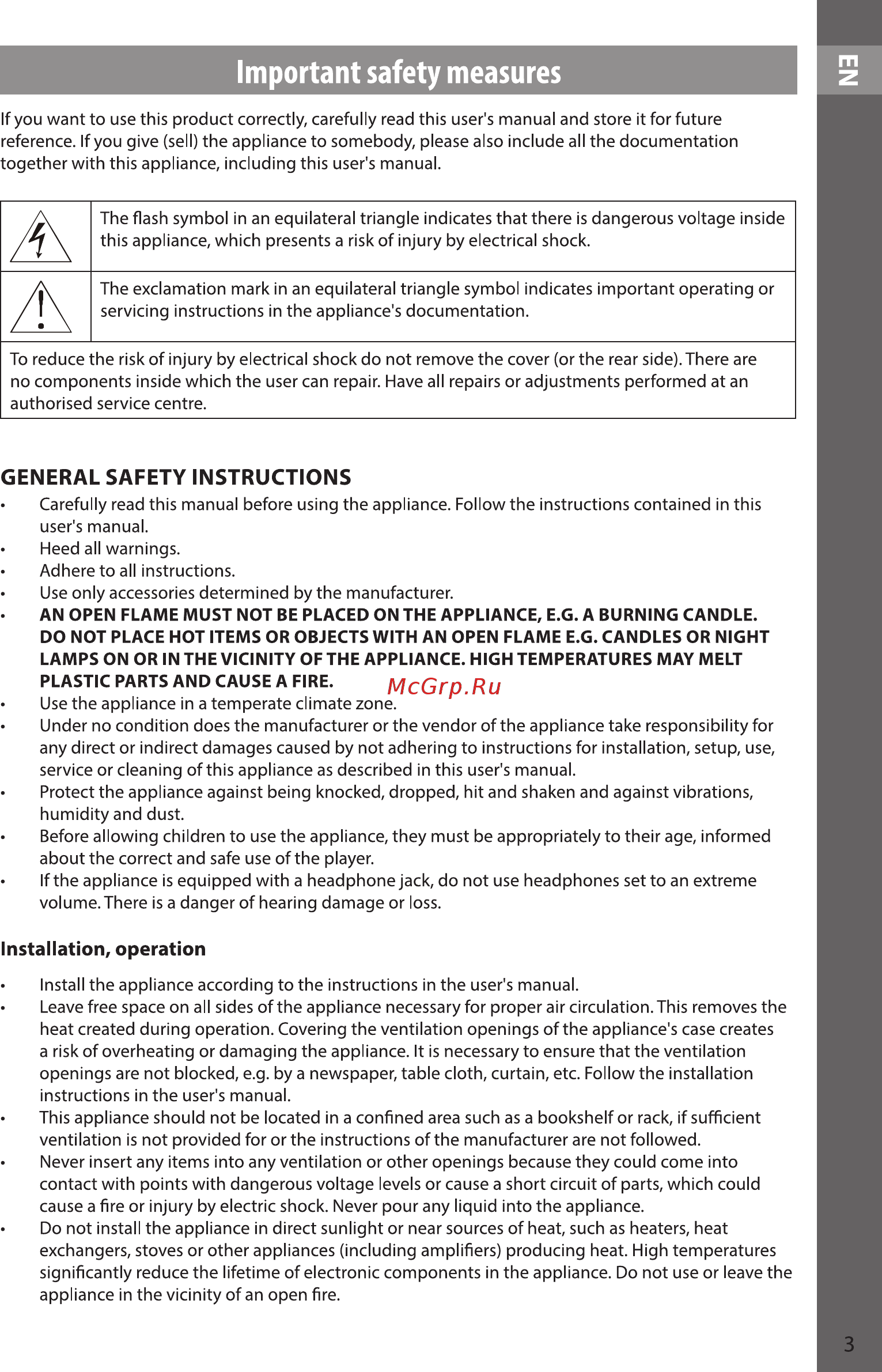 Sencor SLE 48F12 [3/37] Important safety measures