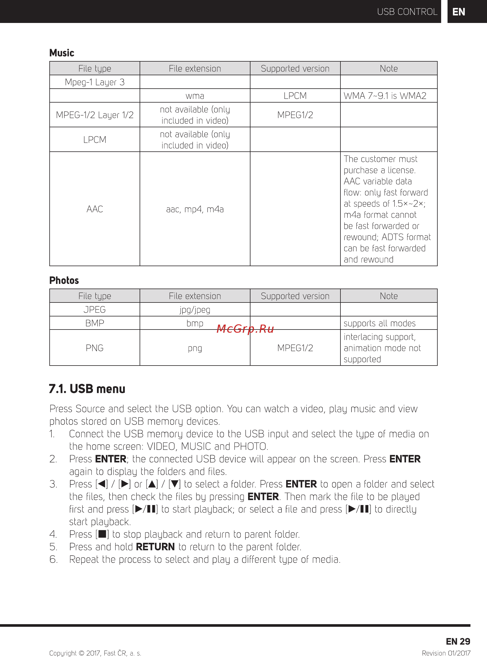 Sencor SLE 43US500TCS [31/42] Usb menu