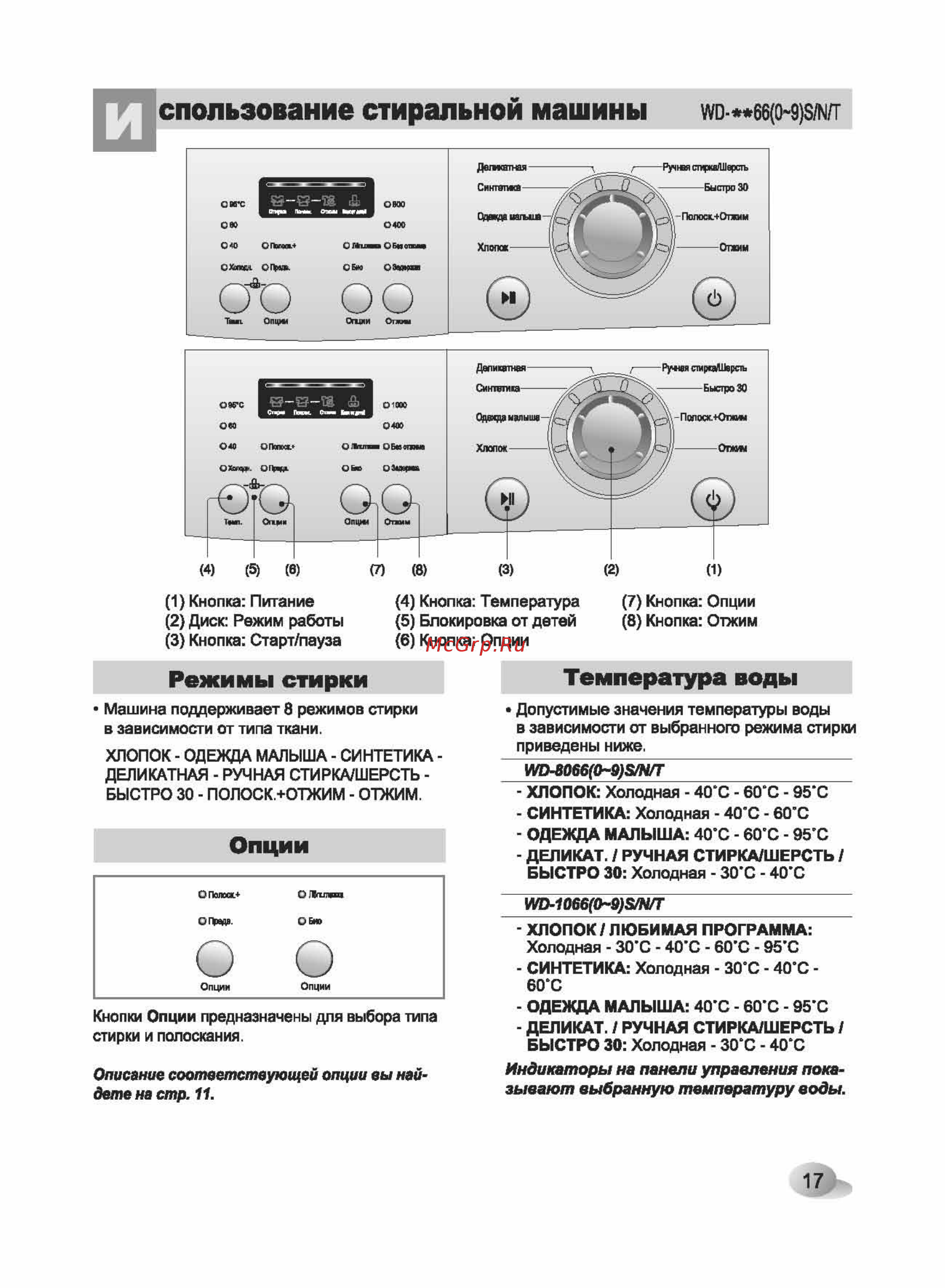 LG WD-1049(0...9)S(N/T) [17/32] Пользование стиральной машины