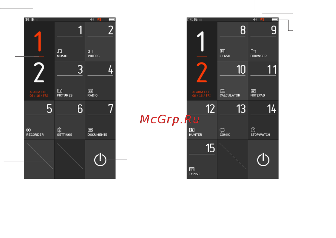 Cowon iAudio X9 32Gb черный [12/23] Main display