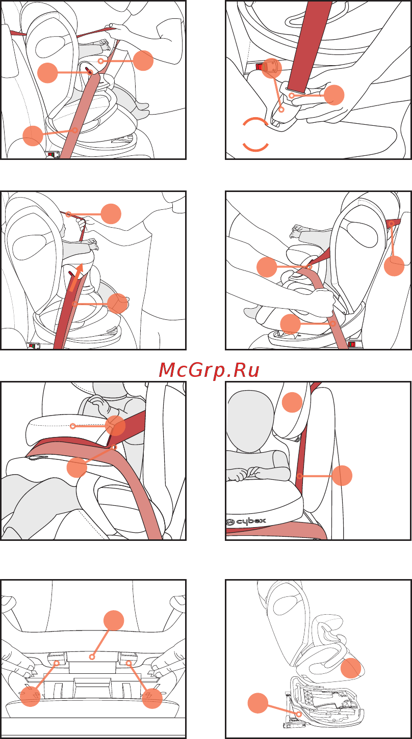 Cybex Pallas M-Fix HawaII [21/96] Strapping in using the safety cushion ece group 1 9 18 kg