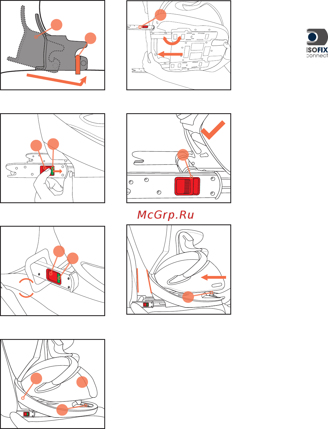 Cybex Pallas M-Fix Coffee Bean [71/96] Isofix connect si stemi kullanarak oto koltuğun bağlanmasi