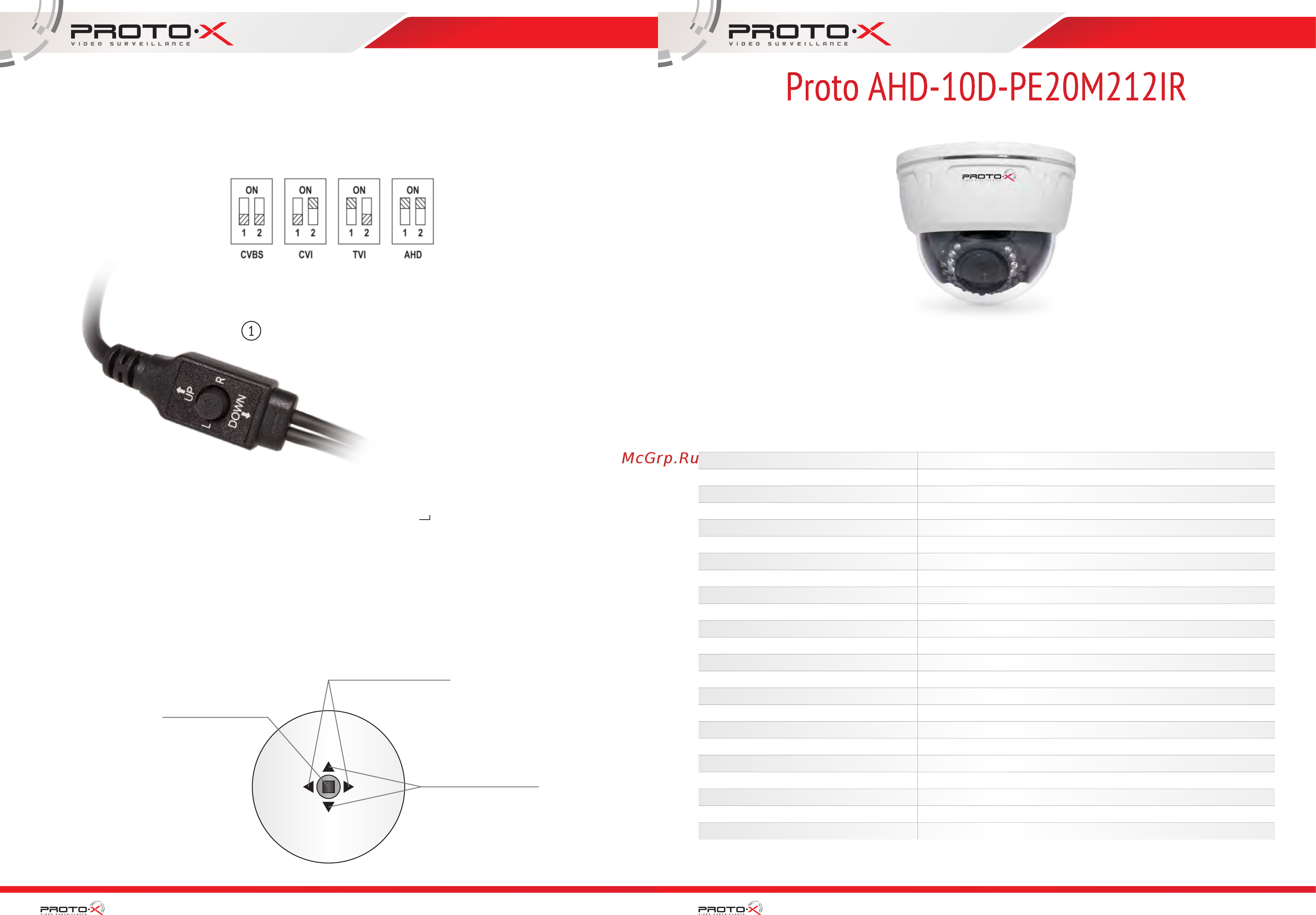 Proto-X Proto AHD-10D-PE20M212IR Паспорт онлайн