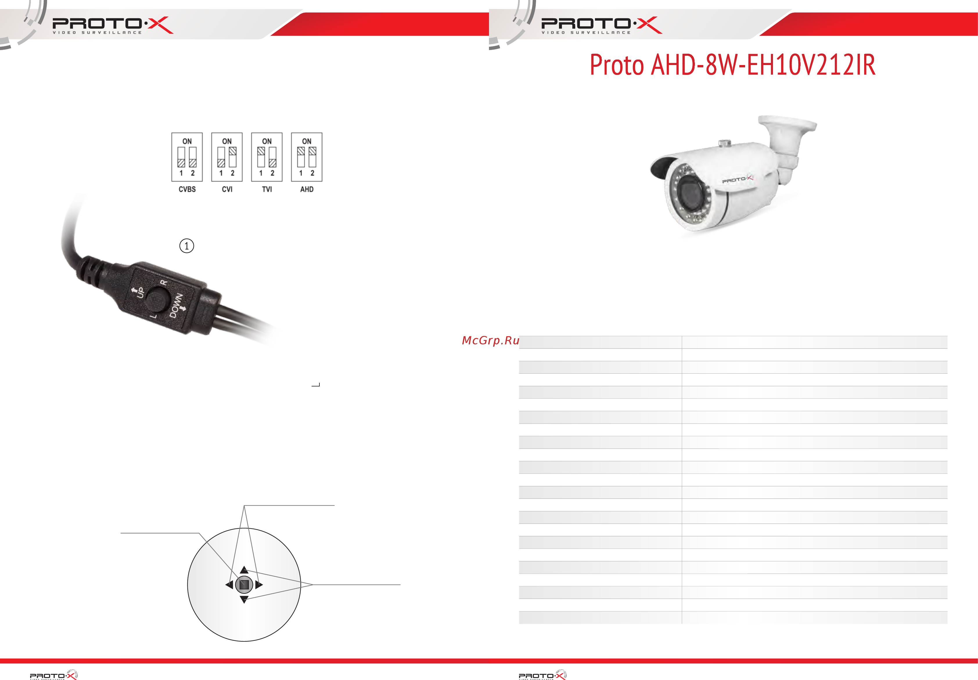 Proto-X Proto AHD-8W-EH10V212IR Паспорт онлайн