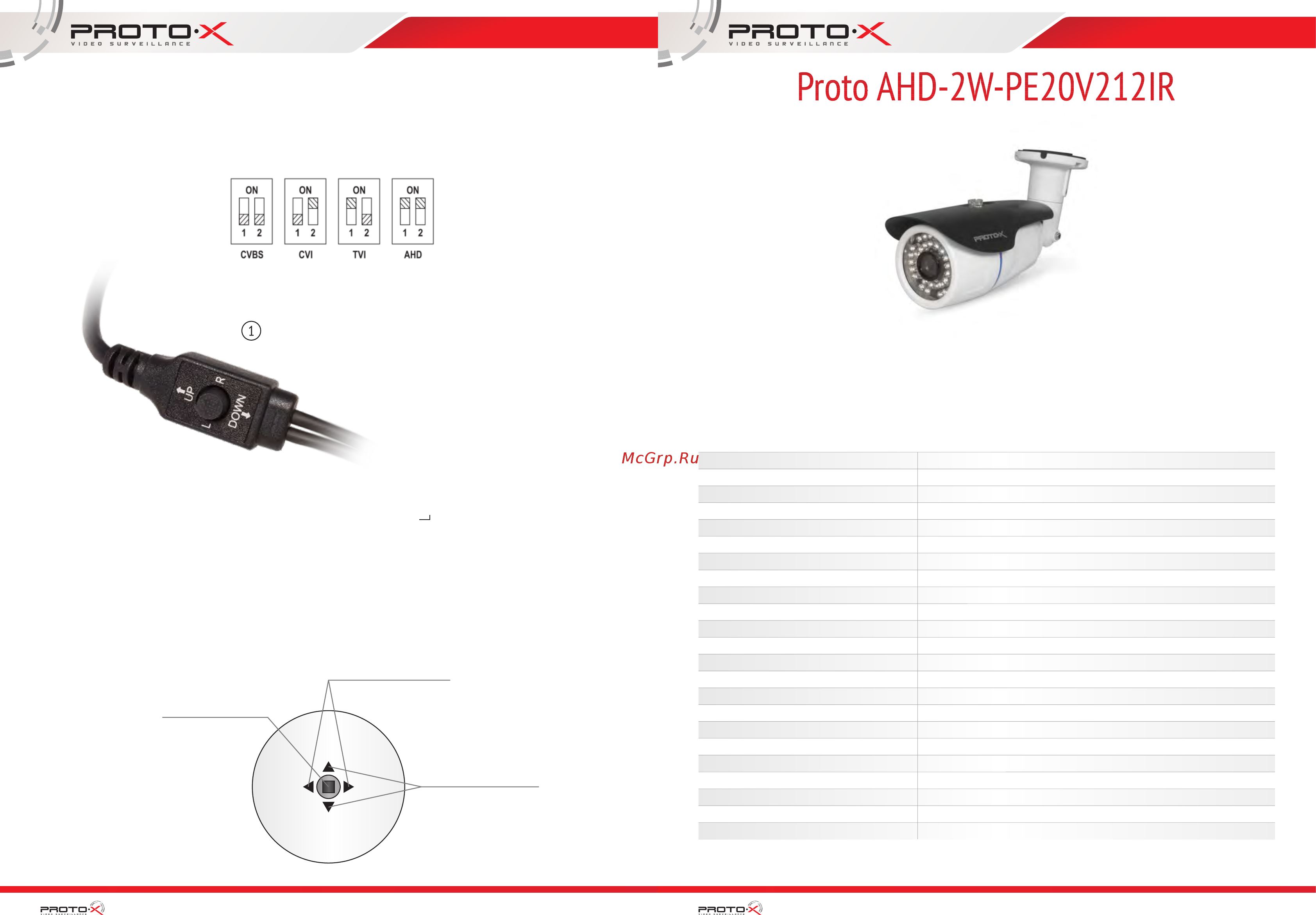Proto-X Proto AHD-2W-PE20V212IR Паспорт онлайн