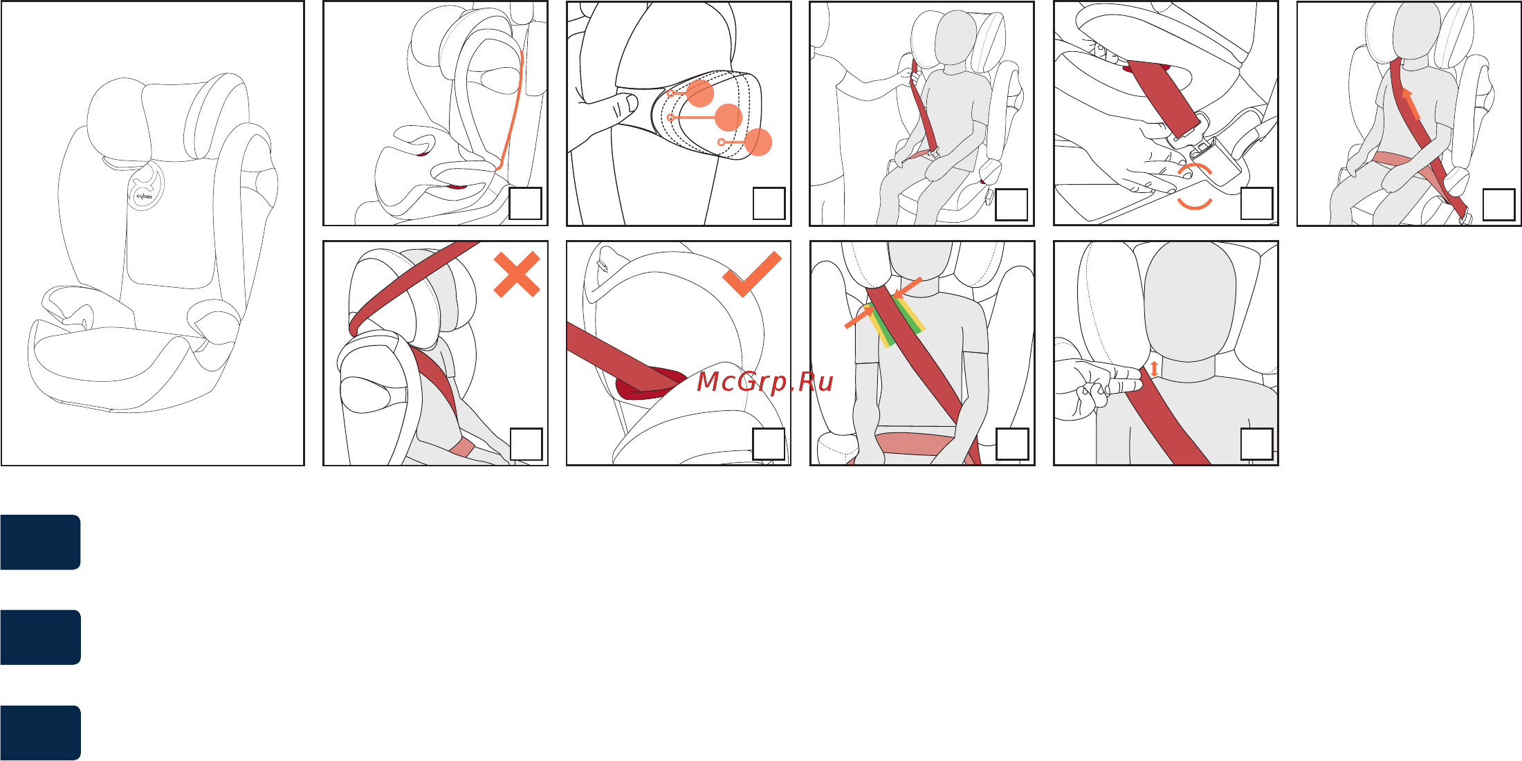 Cybex Pallas M Manhattan Grey [4/84] Brief instructions group 2 3 15 36 kg краткая инструкция гр 2 3 15 36 кг інструкція для групи 2 3 15 36 кг en ru ua