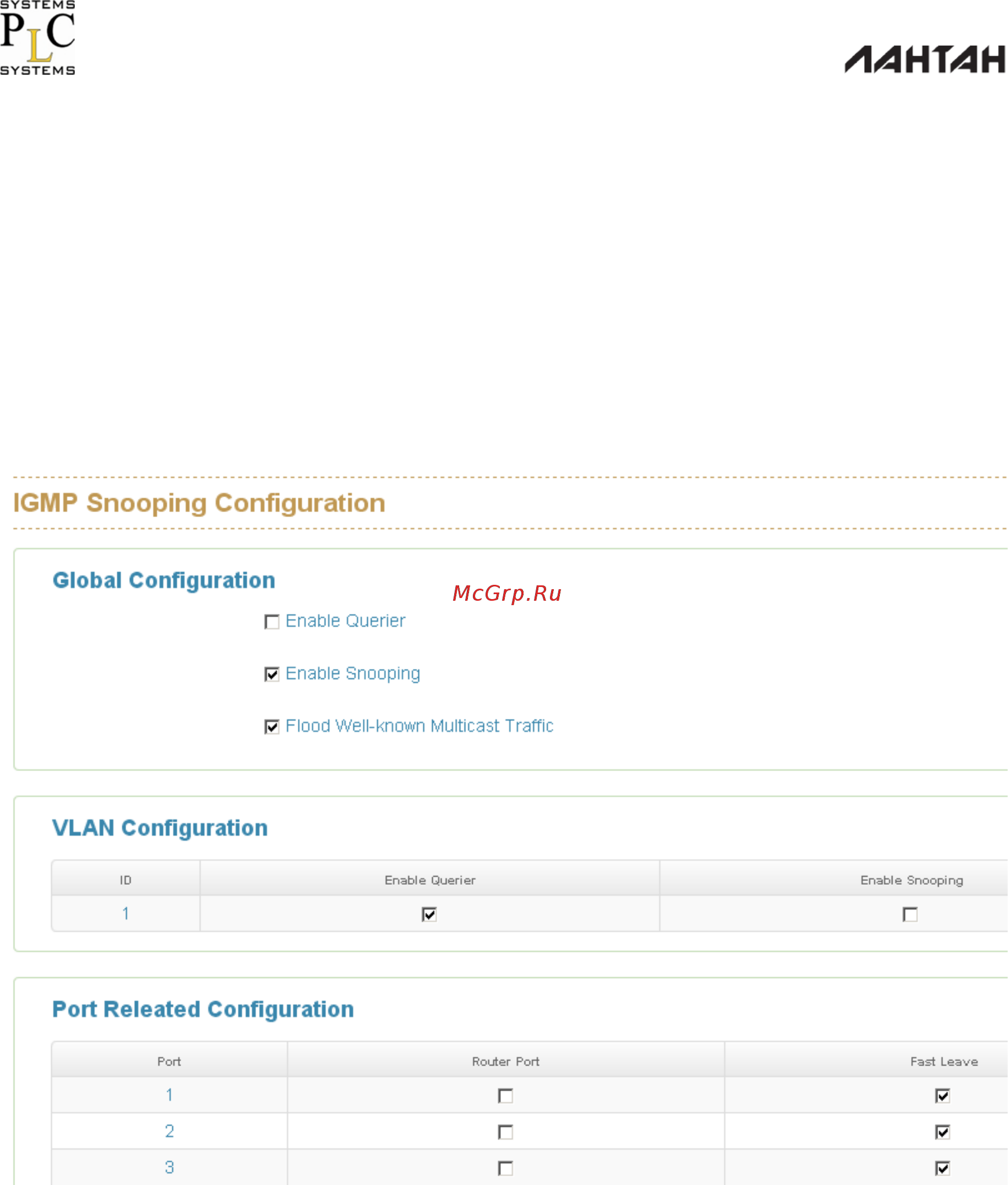 Лантан SD-5408-G/SDP-5408-G-PoE af/at [72/106] Слежение за трафиком igmp snooping