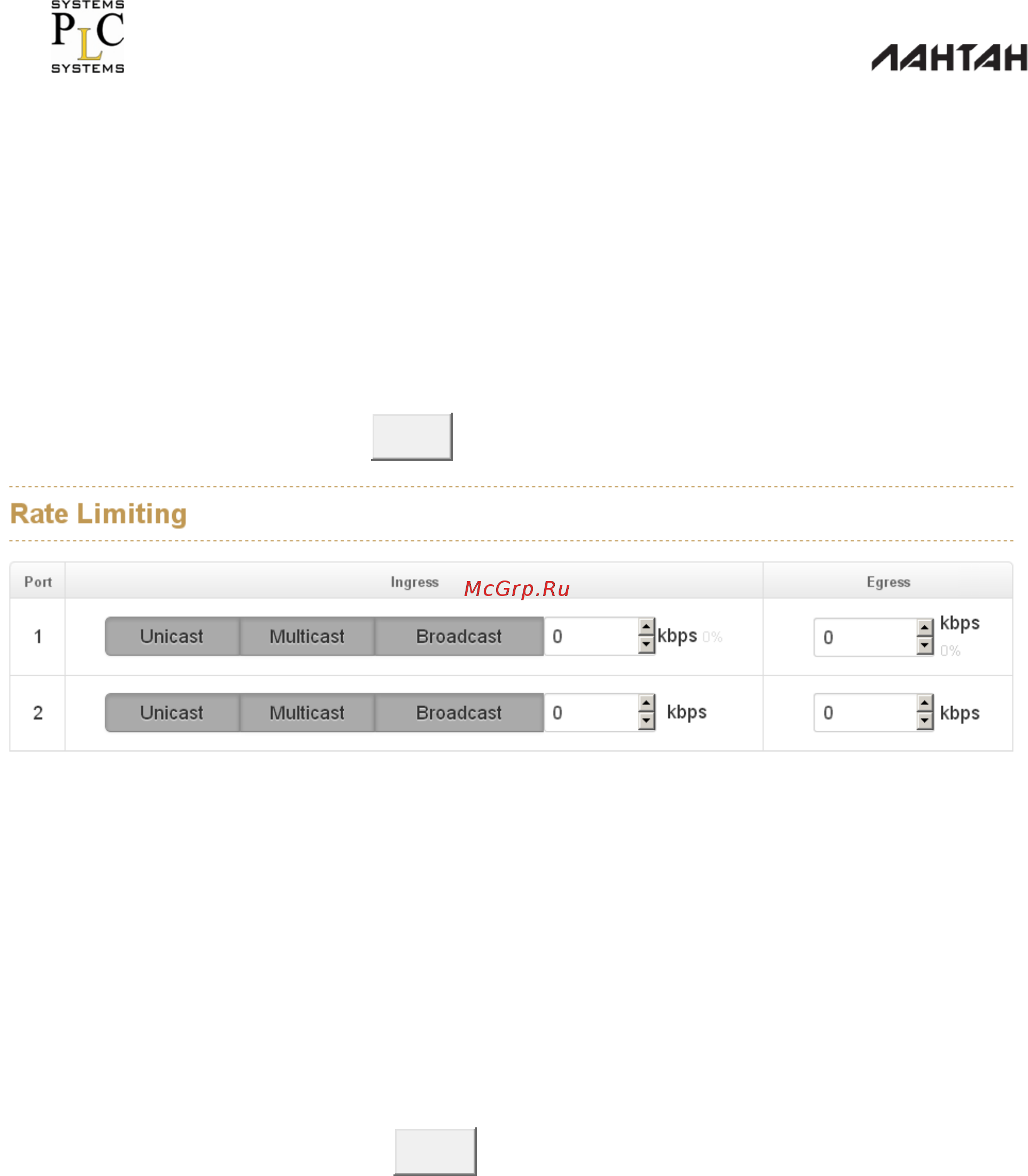 Лантан SD-5416-G-DS [51/105] Настройка пределов скорости rate limiting
