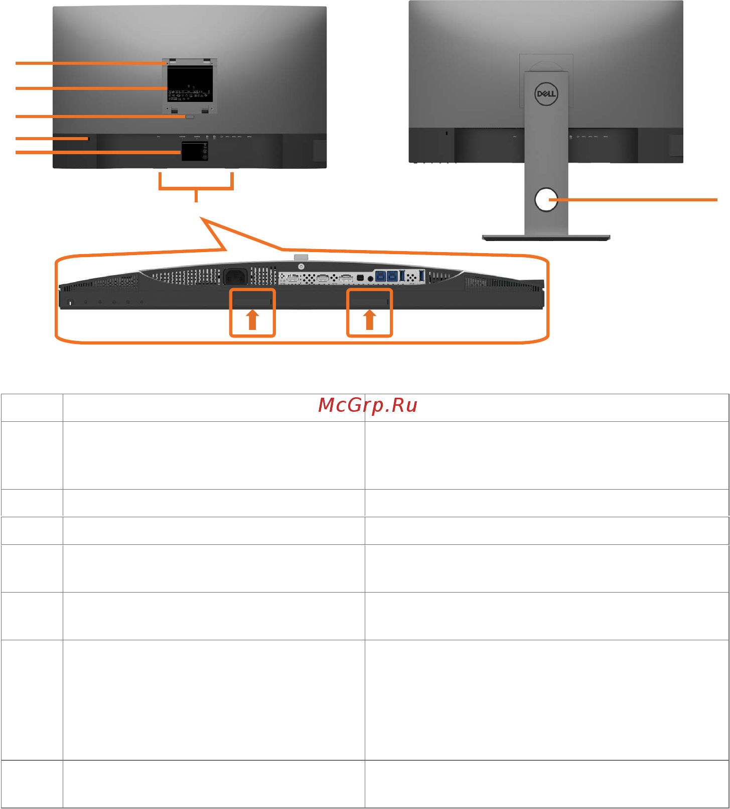 Dell UltraSharp UP2718Q [8/59] Back view