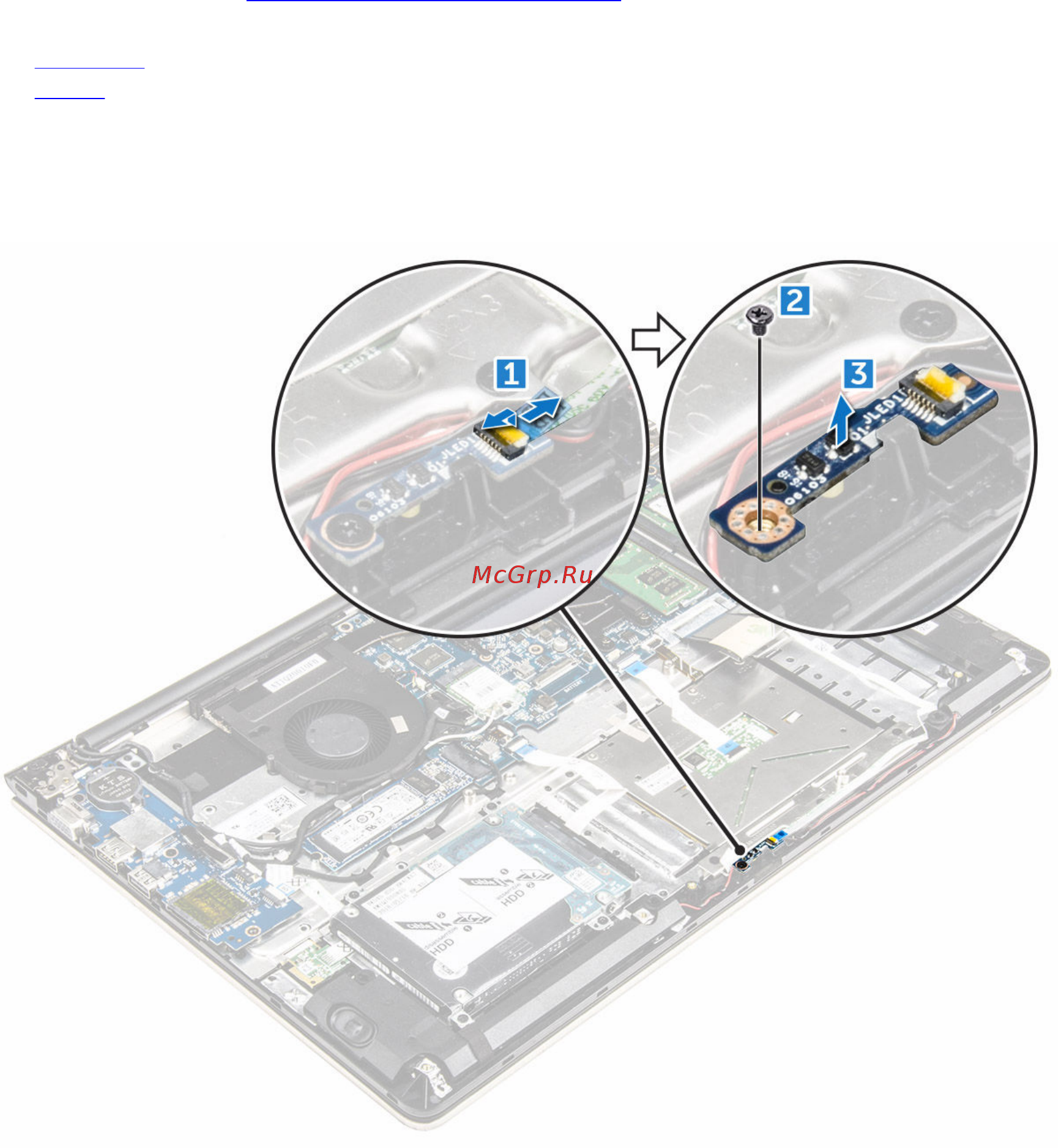 Dell Vostro 5568, 5568-7667 [31/84] Removing the led board