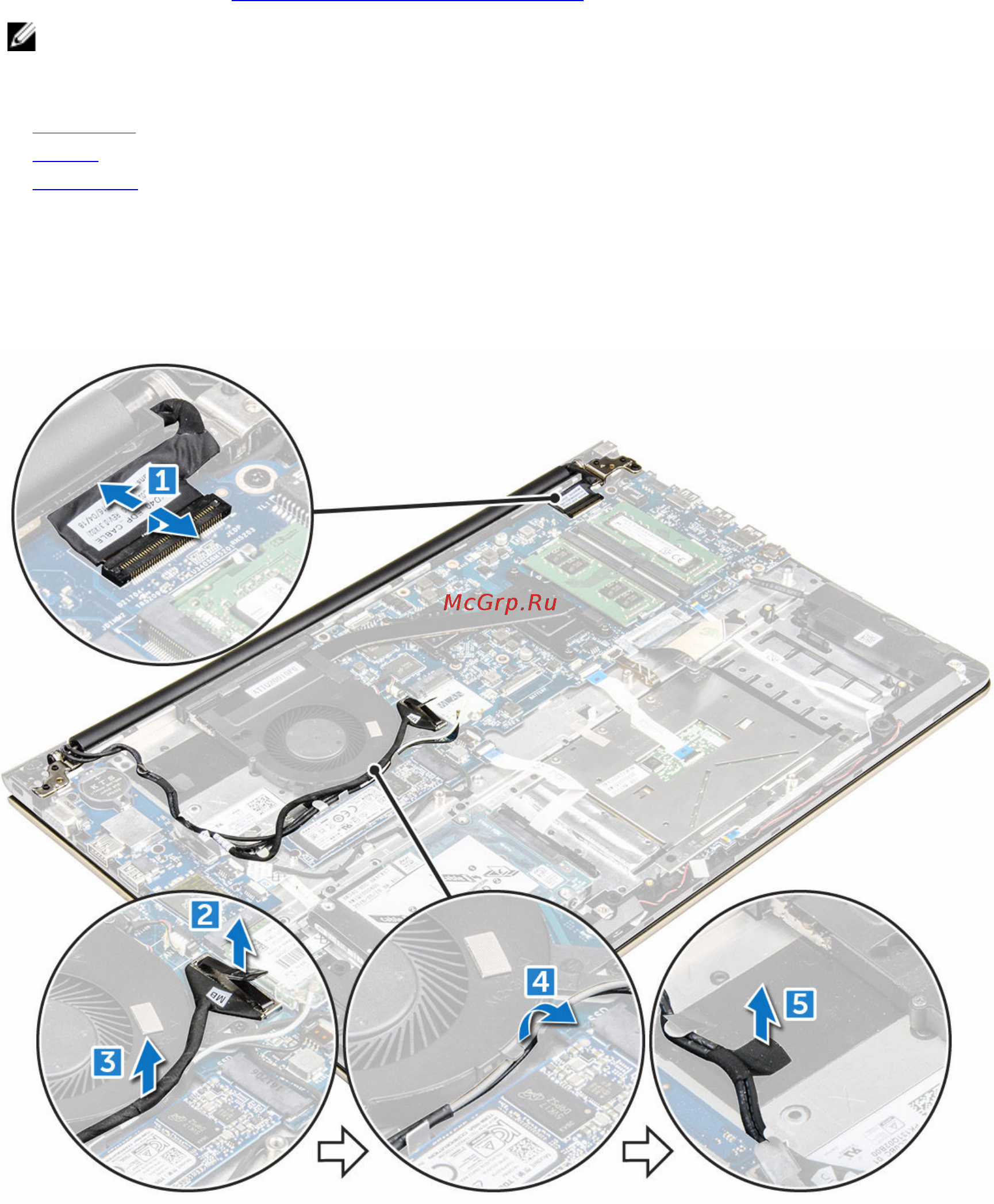 Dell Vostro 5568, 5568-3010 [37/84] Removing the display assembly