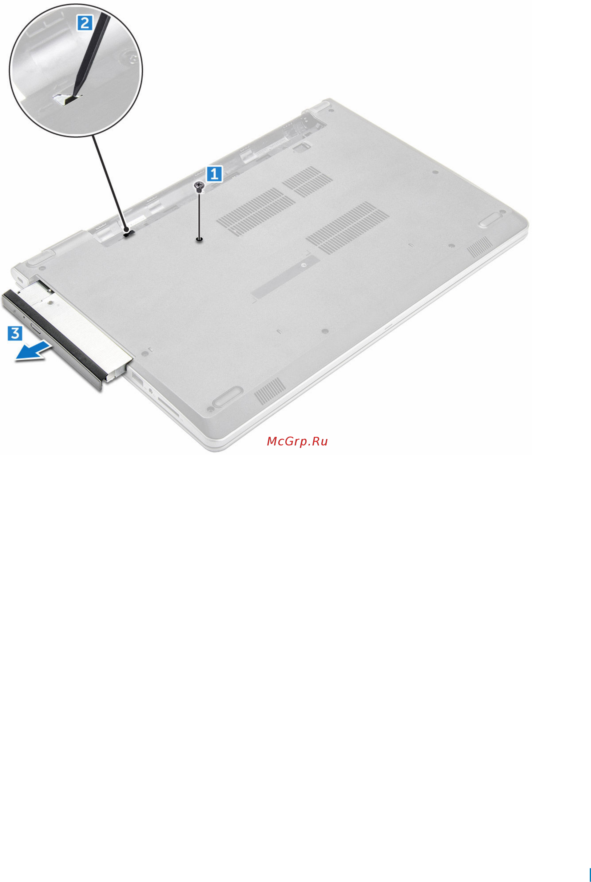Dell Vostro 3568, 3568-7732 [16/86] Извлечение консоли оптического дисковода