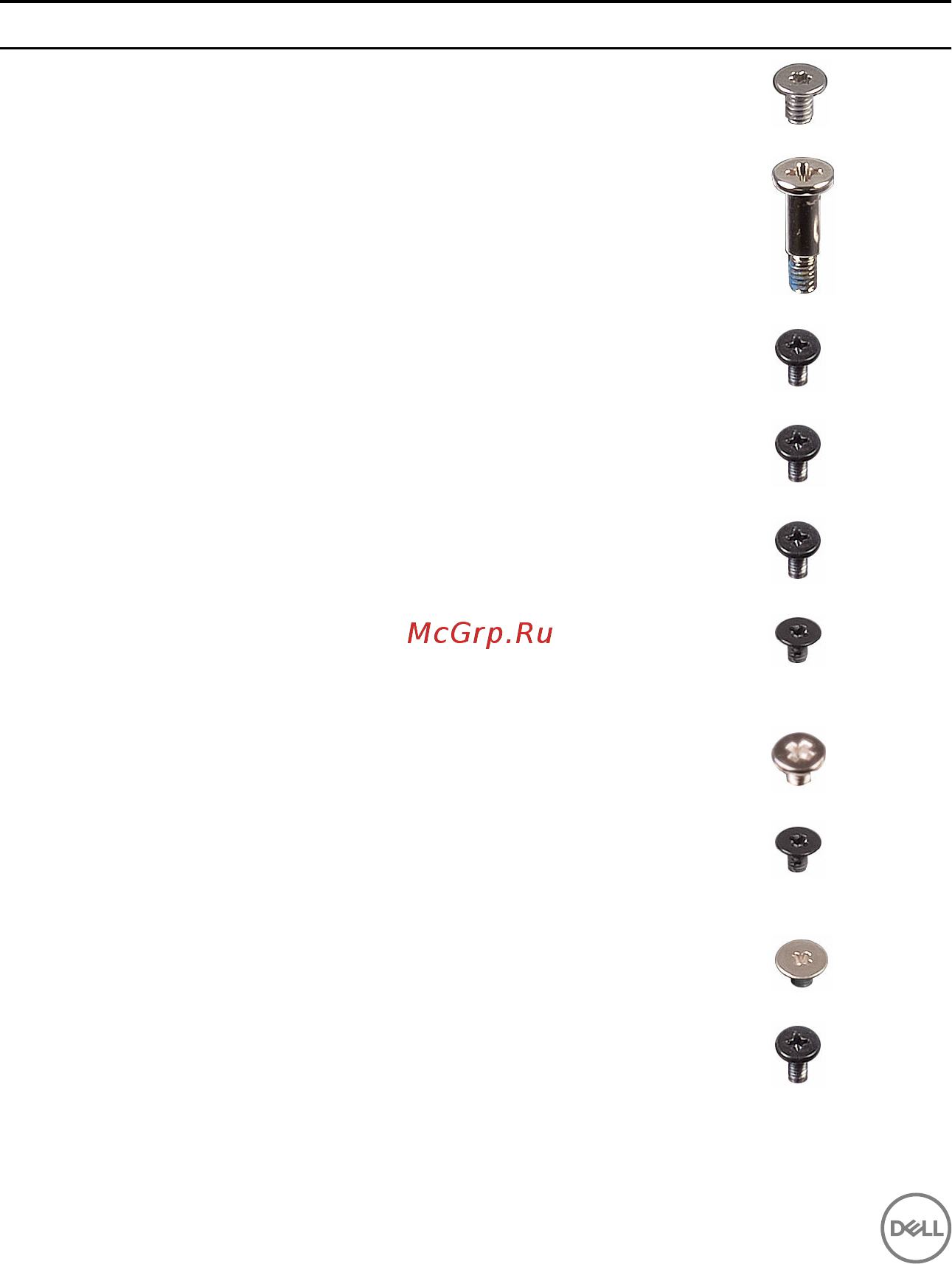 Dell XPS 15, 9560-8968 [12/108] Screw list